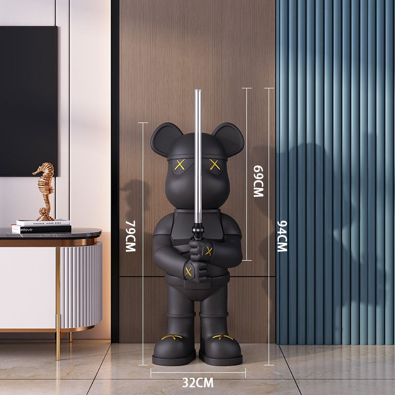 Lightsaber Fun Bear Statue Sculpture Decor - The Perfect Blend of Fun