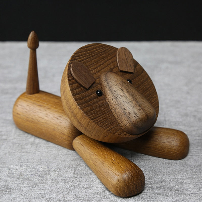 Little Lion King Wooden Figure - Nordic Home Decor