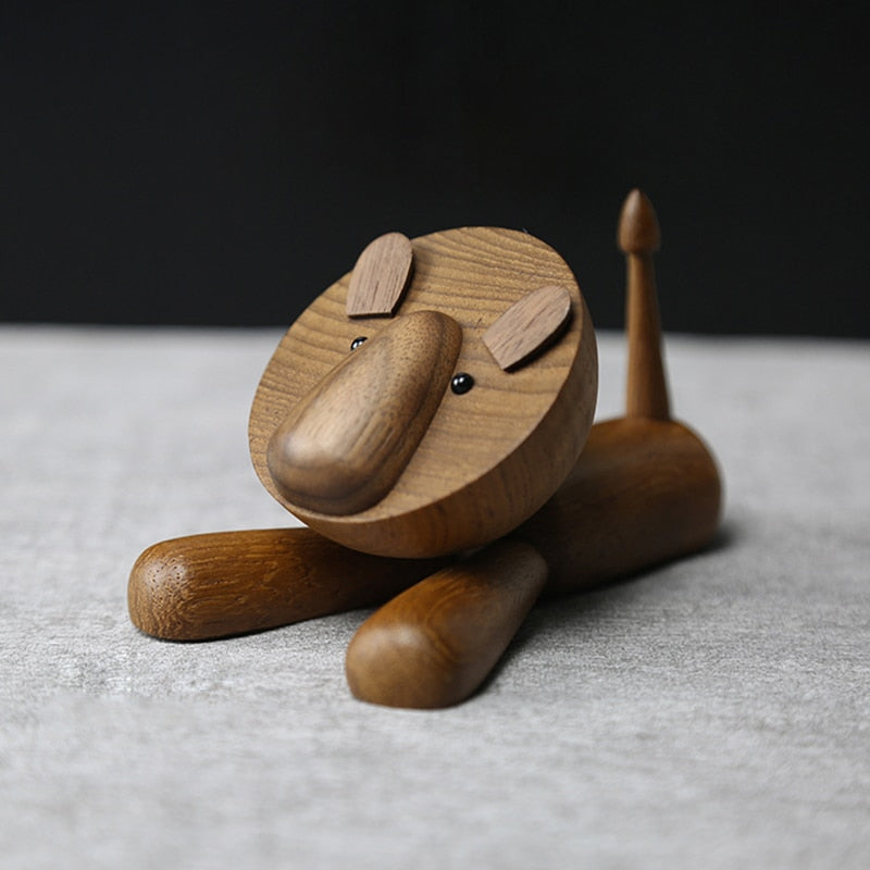 Little Lion King Wooden Figure - Nordic Home Decor