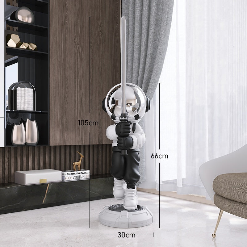 Luminous Astral Warrior: Jumbo Astronaut with LED Lightsaber Floor Decor