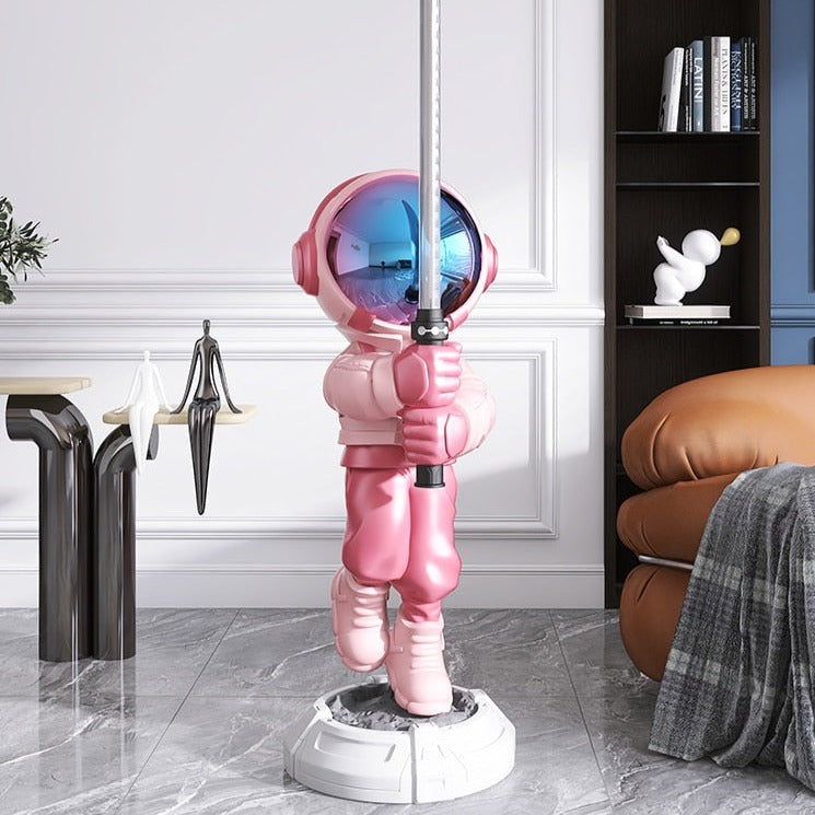 Luminous Astral Warrior: Jumbo Astronaut with LED Lightsaber Floor Decor