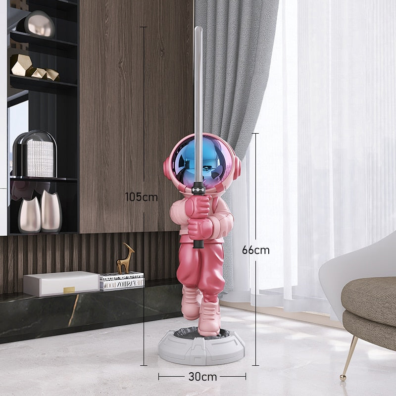 Luminous Astral Warrior: Jumbo Astronaut with LED Lightsaber Floor Decor