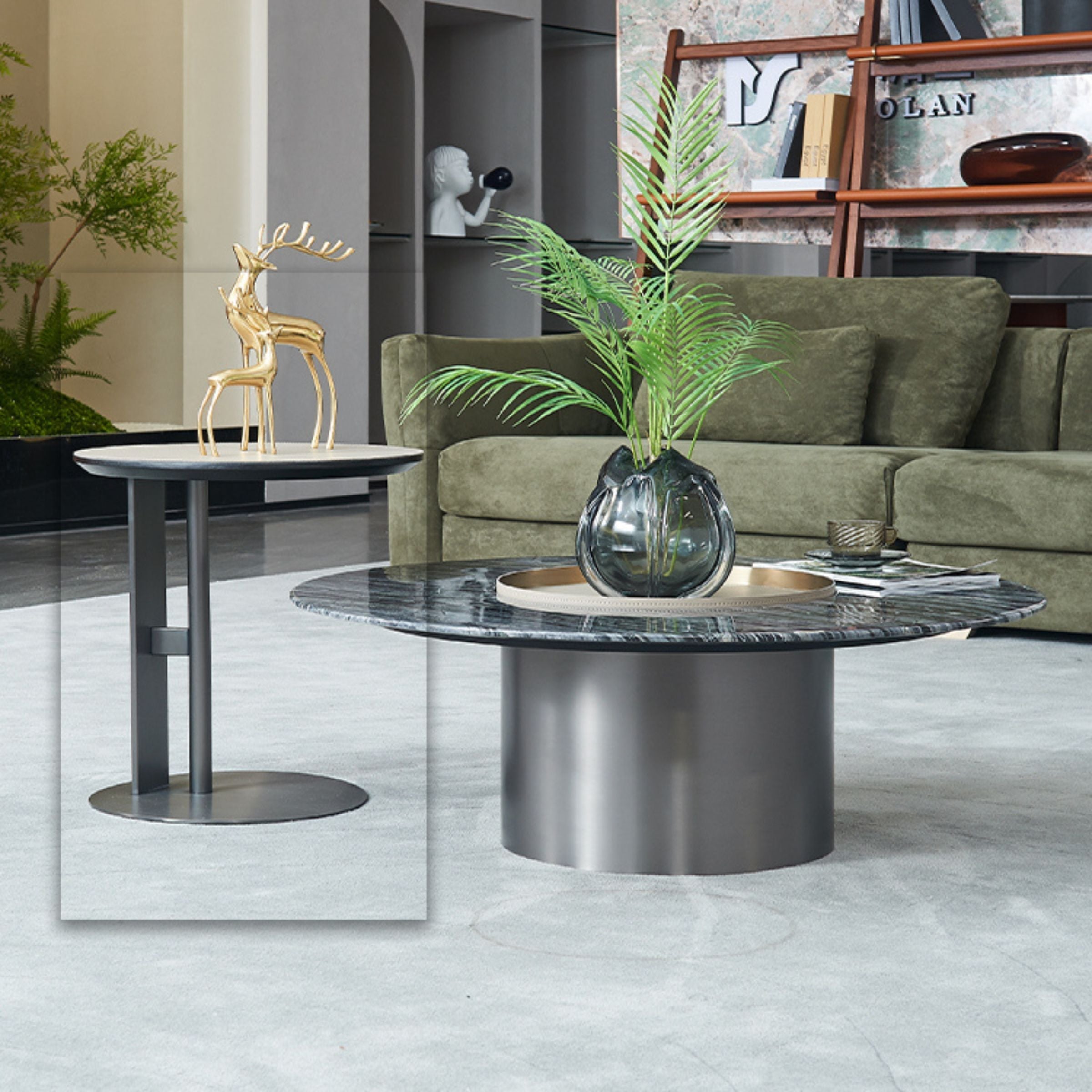 Saddle Leather Side Table MLL-D67