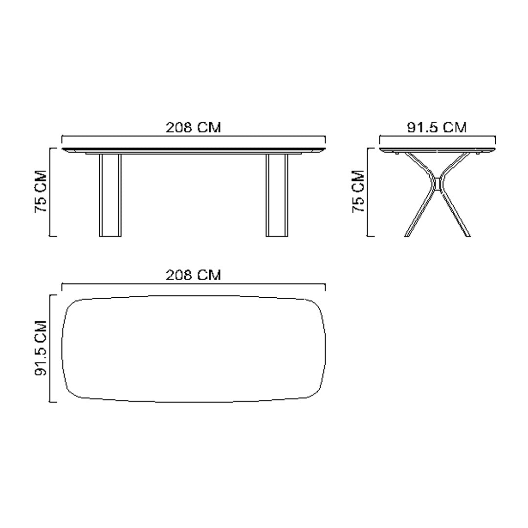 MONZA (GREY) Dining Table 208 cm YL-MONZA-TABLE