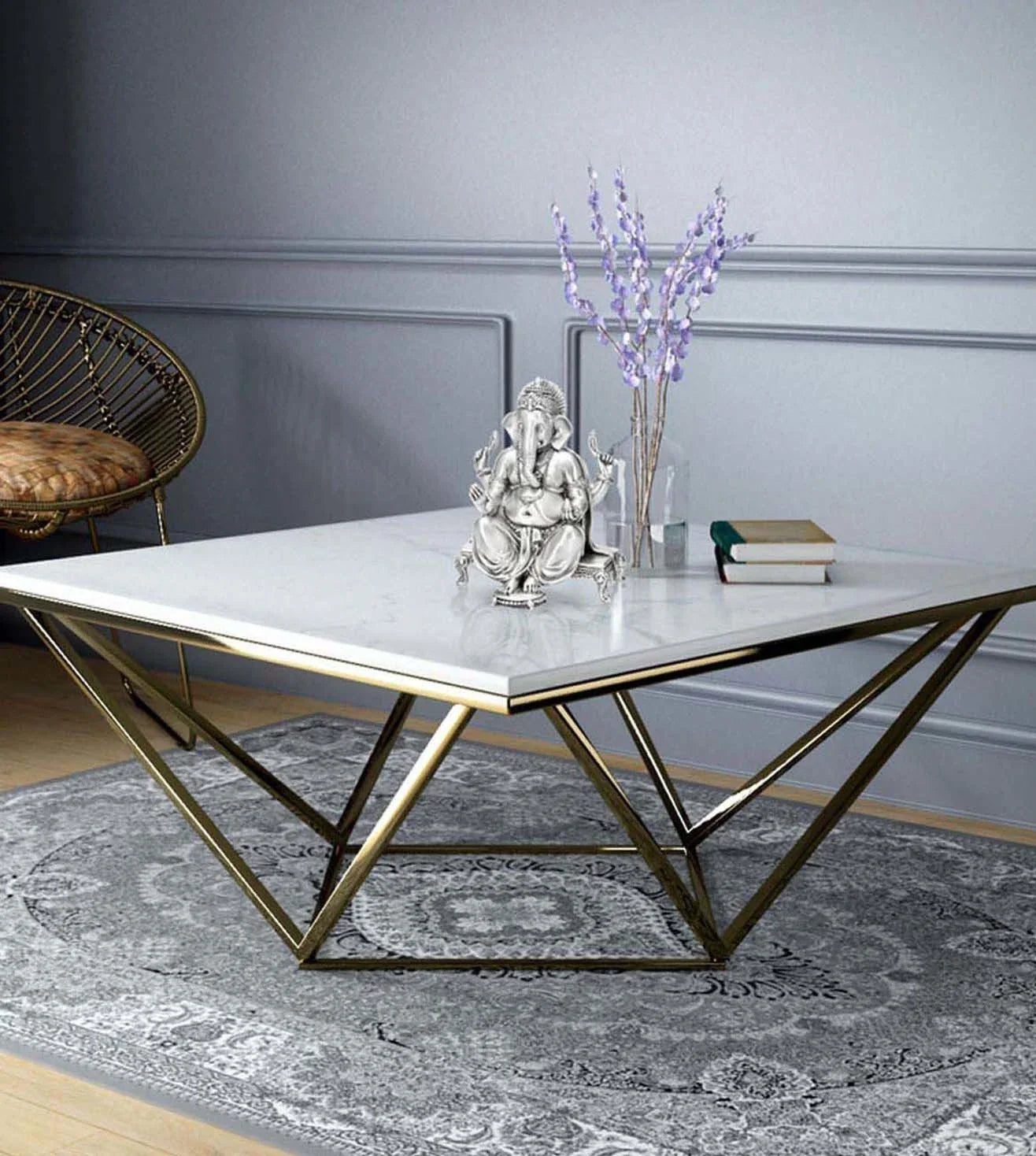 Natural Marble & Stainless Steel Table Bp8809B-G