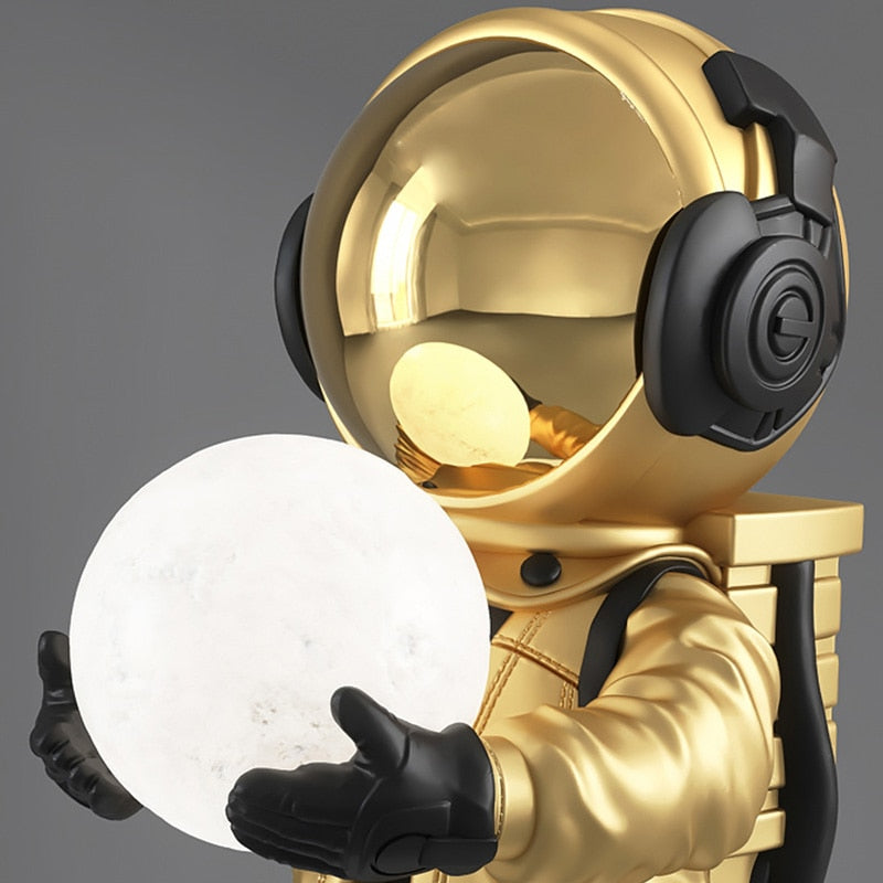 Modern 80cm Astronaut Moon Light Statue: A Cosmic Home Accent