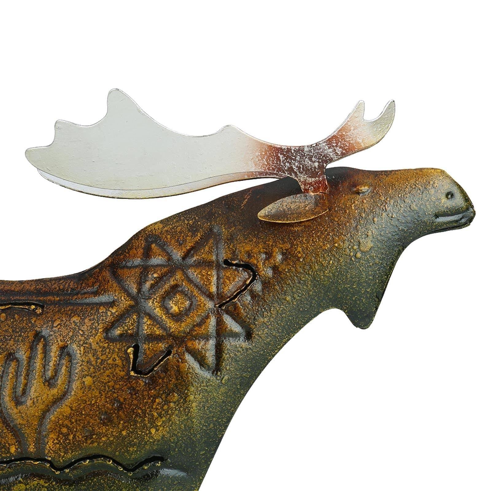 Native American Moose Sculpture - Primitive Style Home Decor