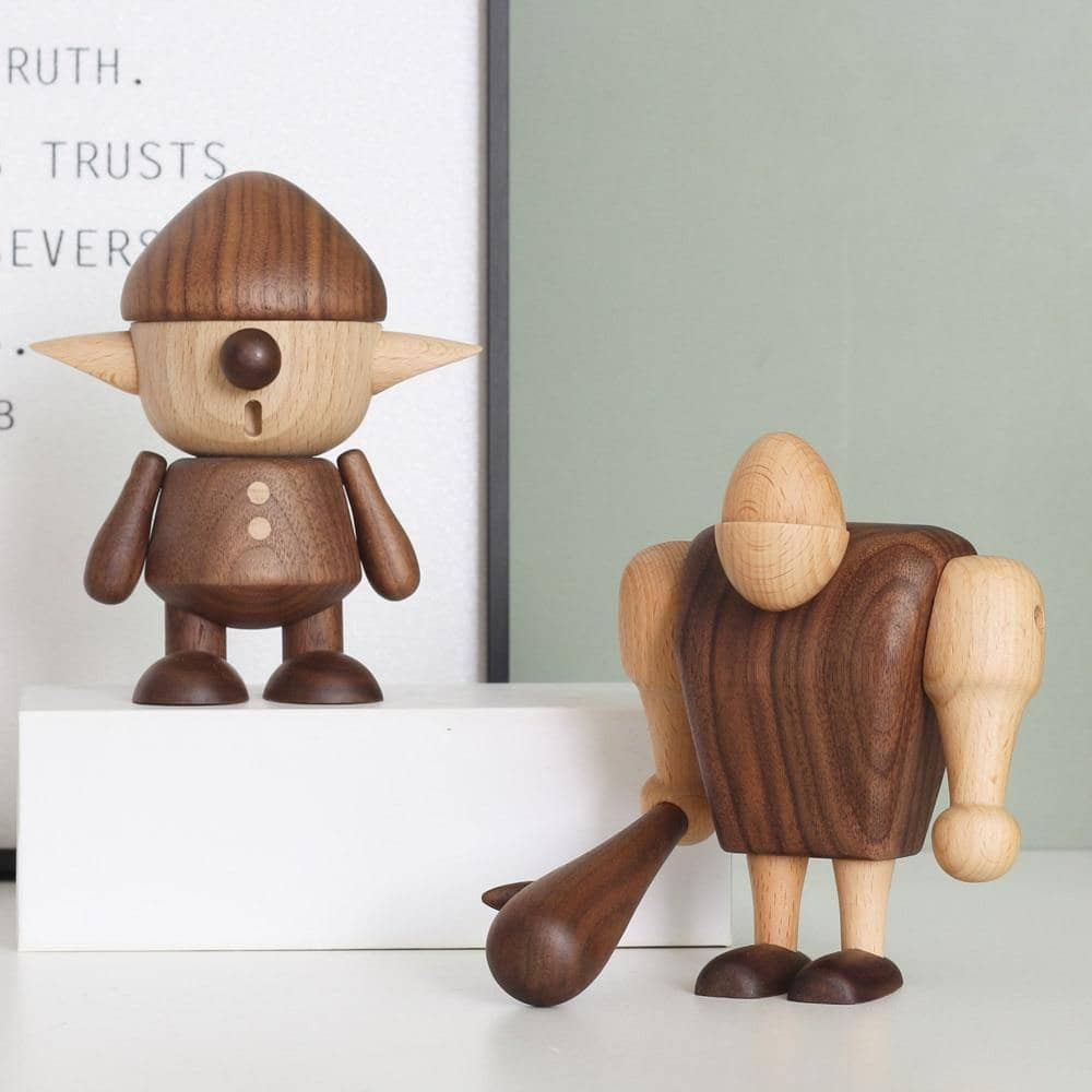 Natural Wood Hobbit Figure - Nordic Style Home Decor