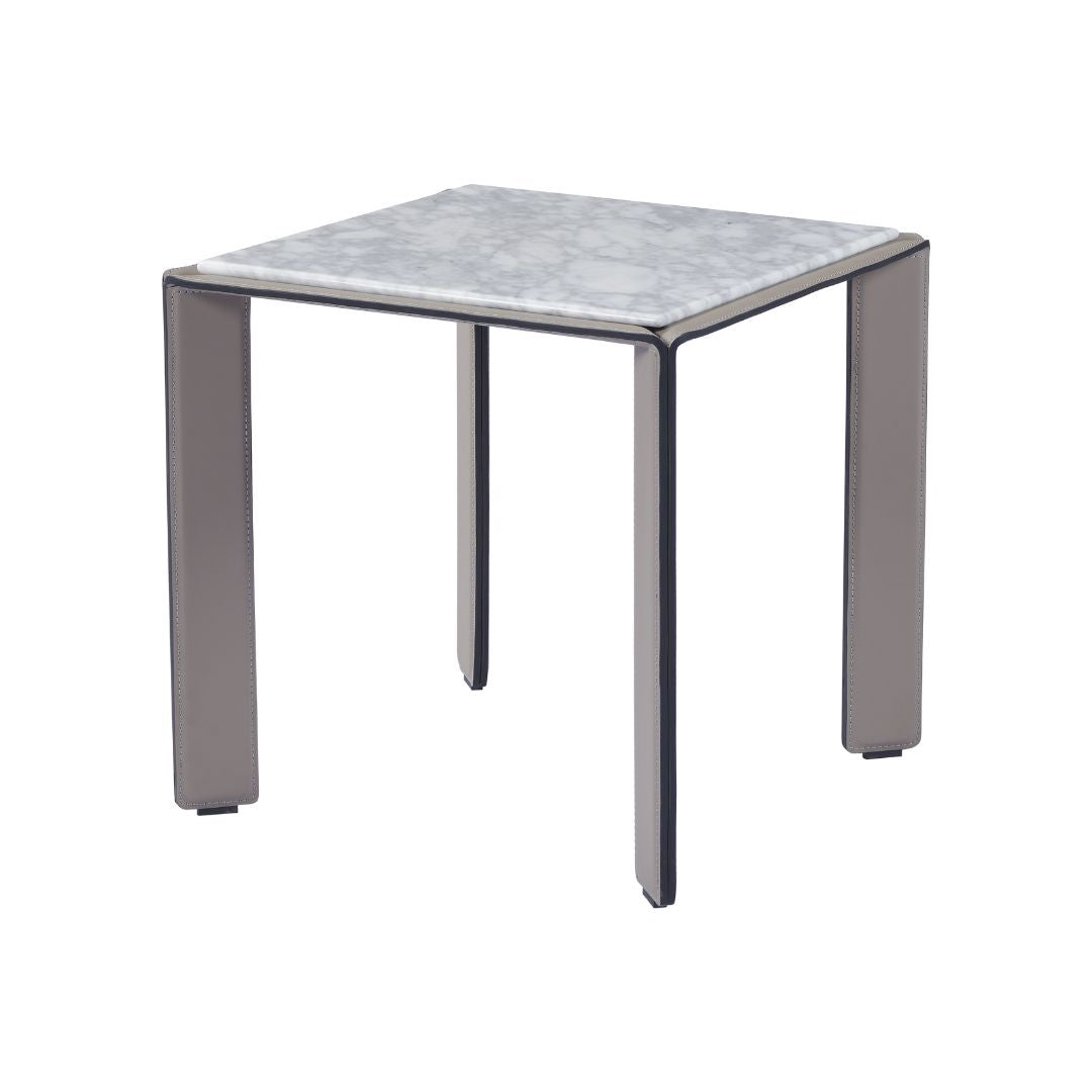 Natural Bianco Carrara Venato Marble Side Table CH-1111S