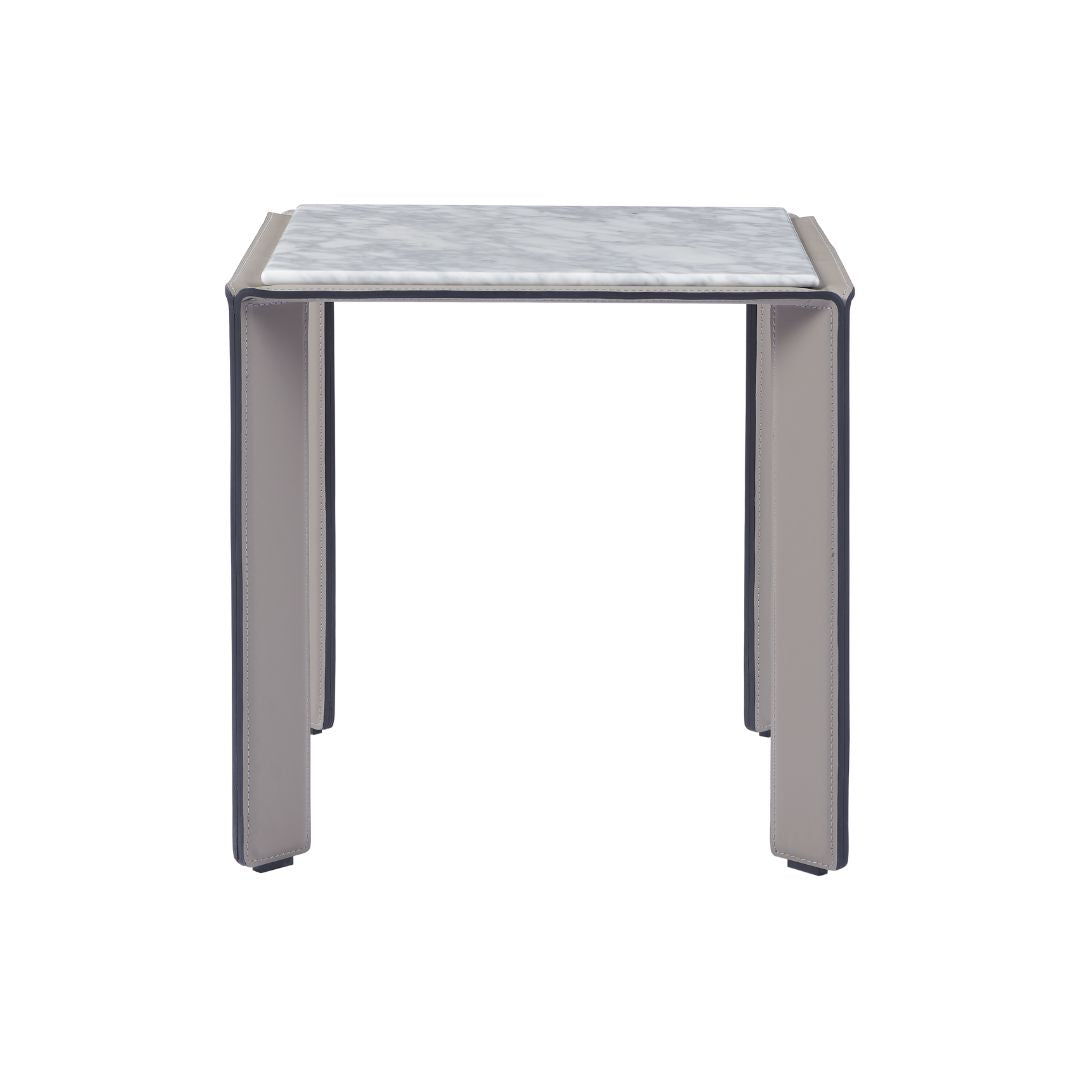 Natural Bianco Carrara Venato Marble Side Table CH-1111S