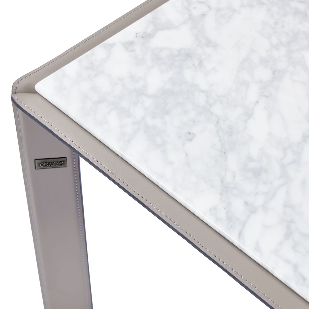 Natural Bianco Carrara Venato Marble Side Table CH-1111S