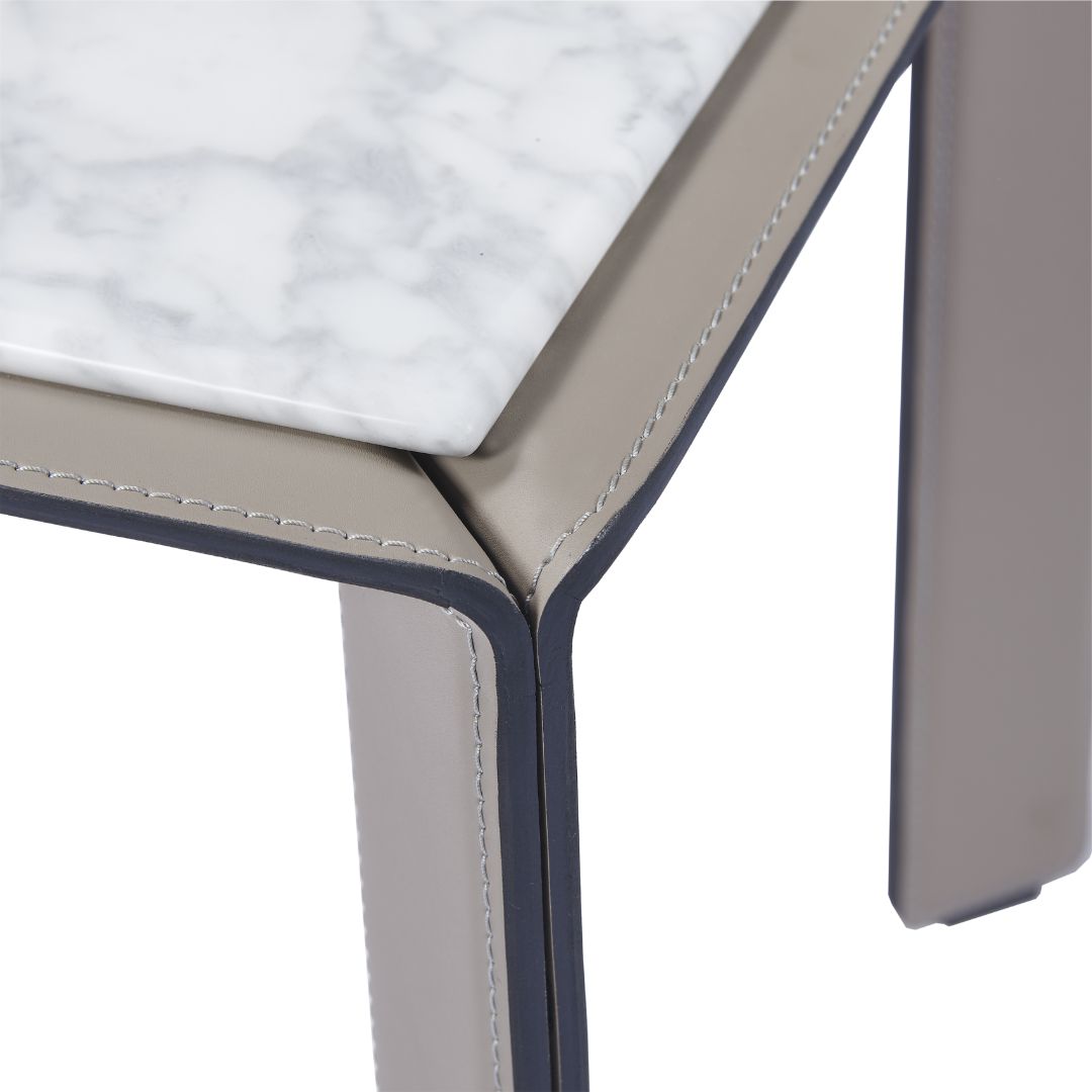 Natural Bianco Carrara Venato Marble Side Table CH-1111S