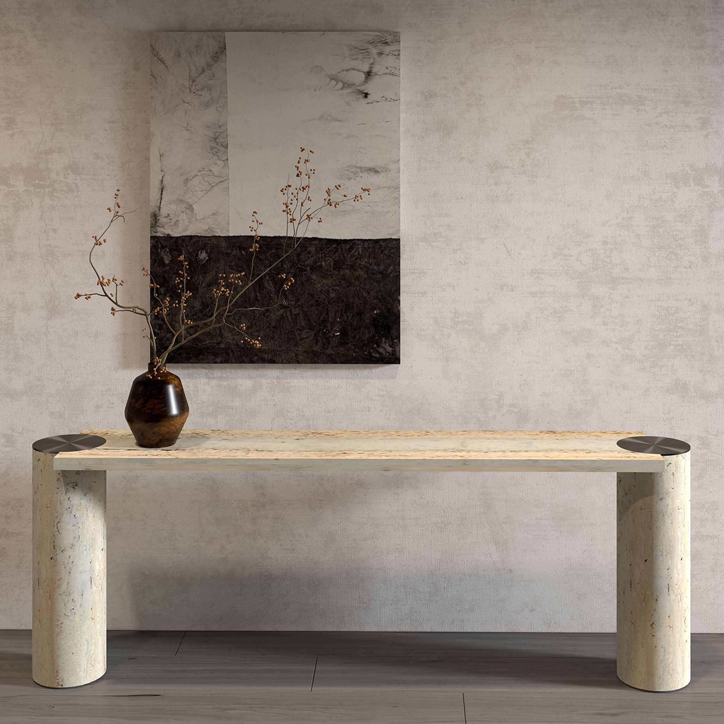 Pre-order 65 Days for Delivery - Zurich Travertine Console 200cm - DZ463DTS / 463DTS