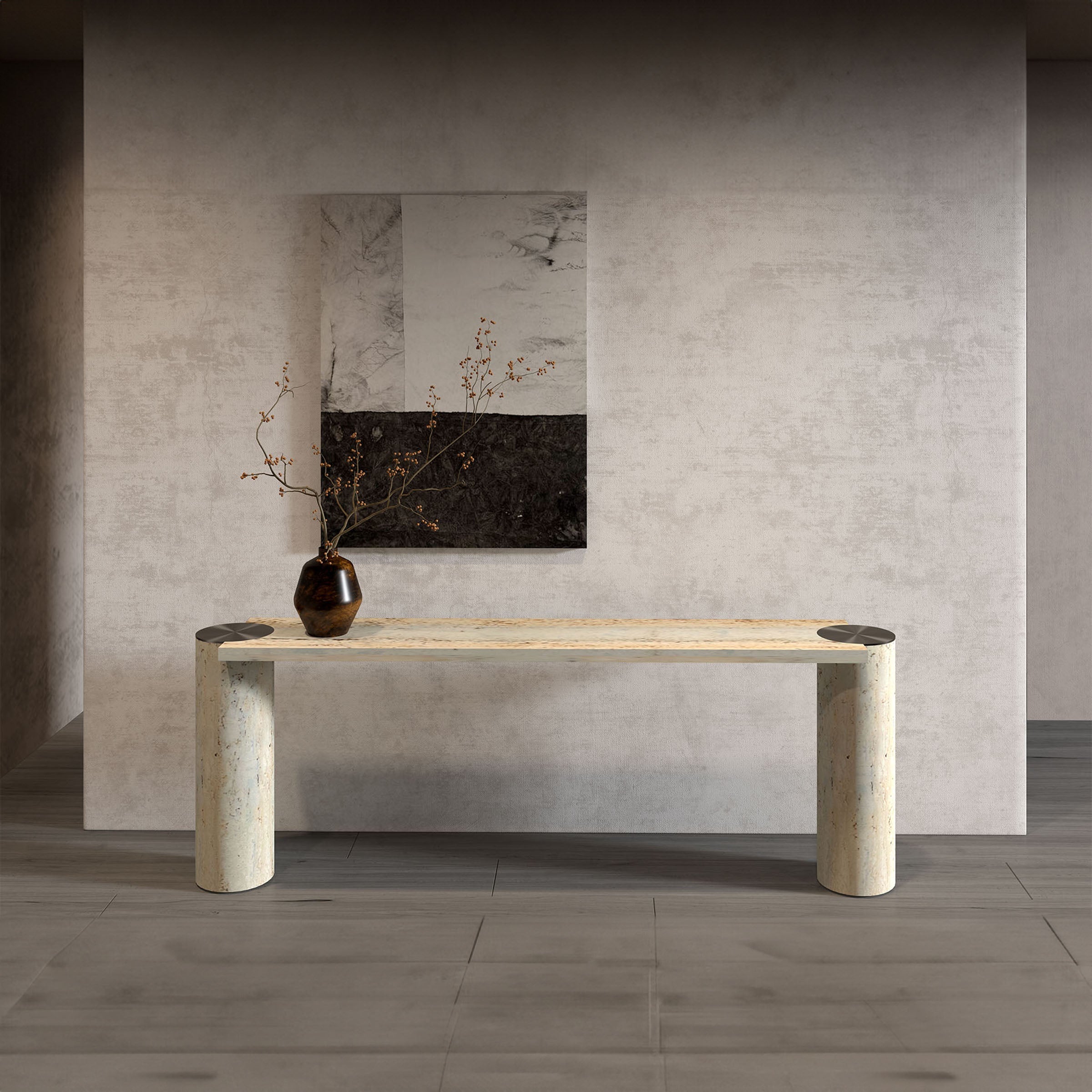 Pre-order 65 Days for Delivery - Zurich Travertine Console 200cm - DZ463DTS / 463DTS