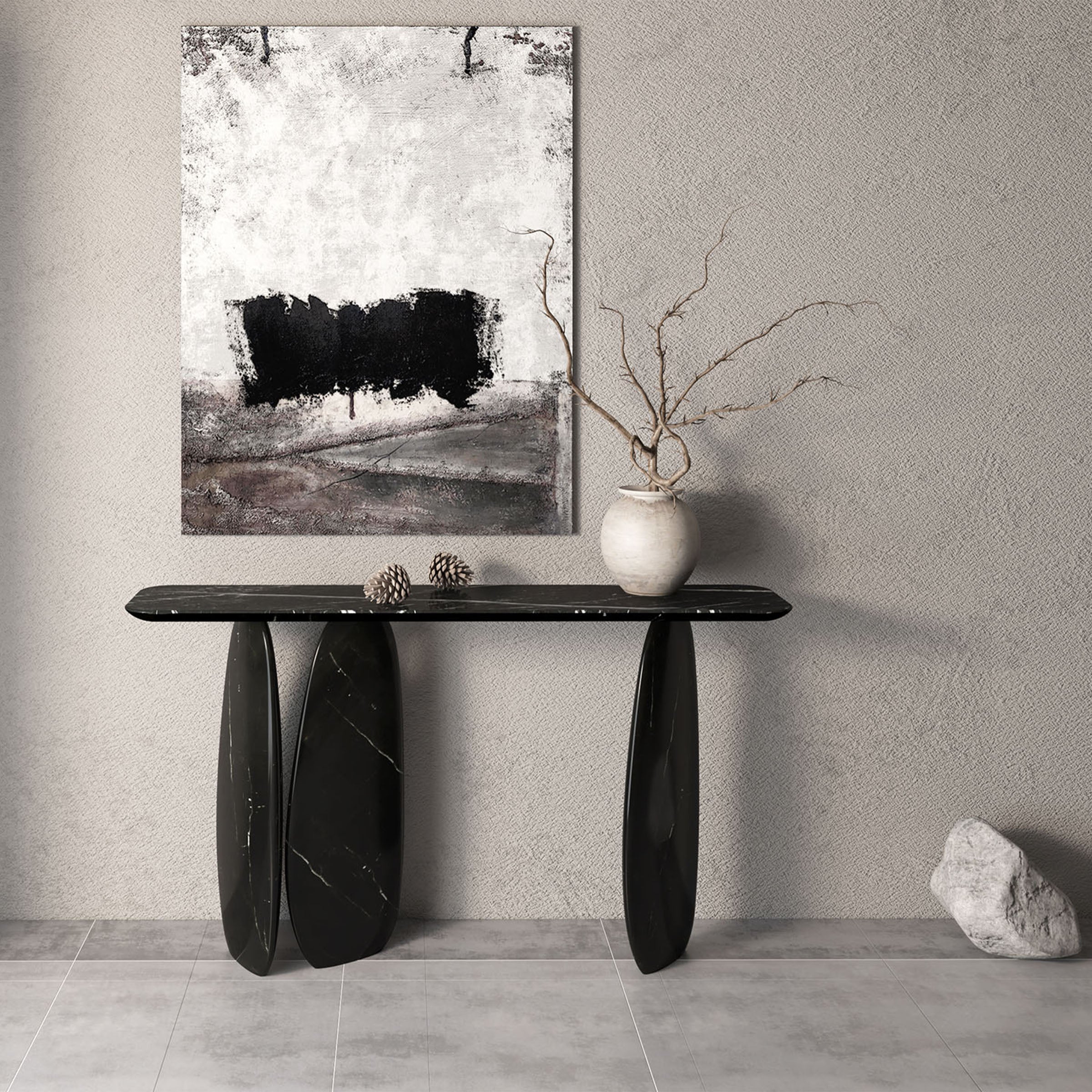 Pre Order 25 Days Delivery - Lisbon Nero Marquina Console Table - 495DTN