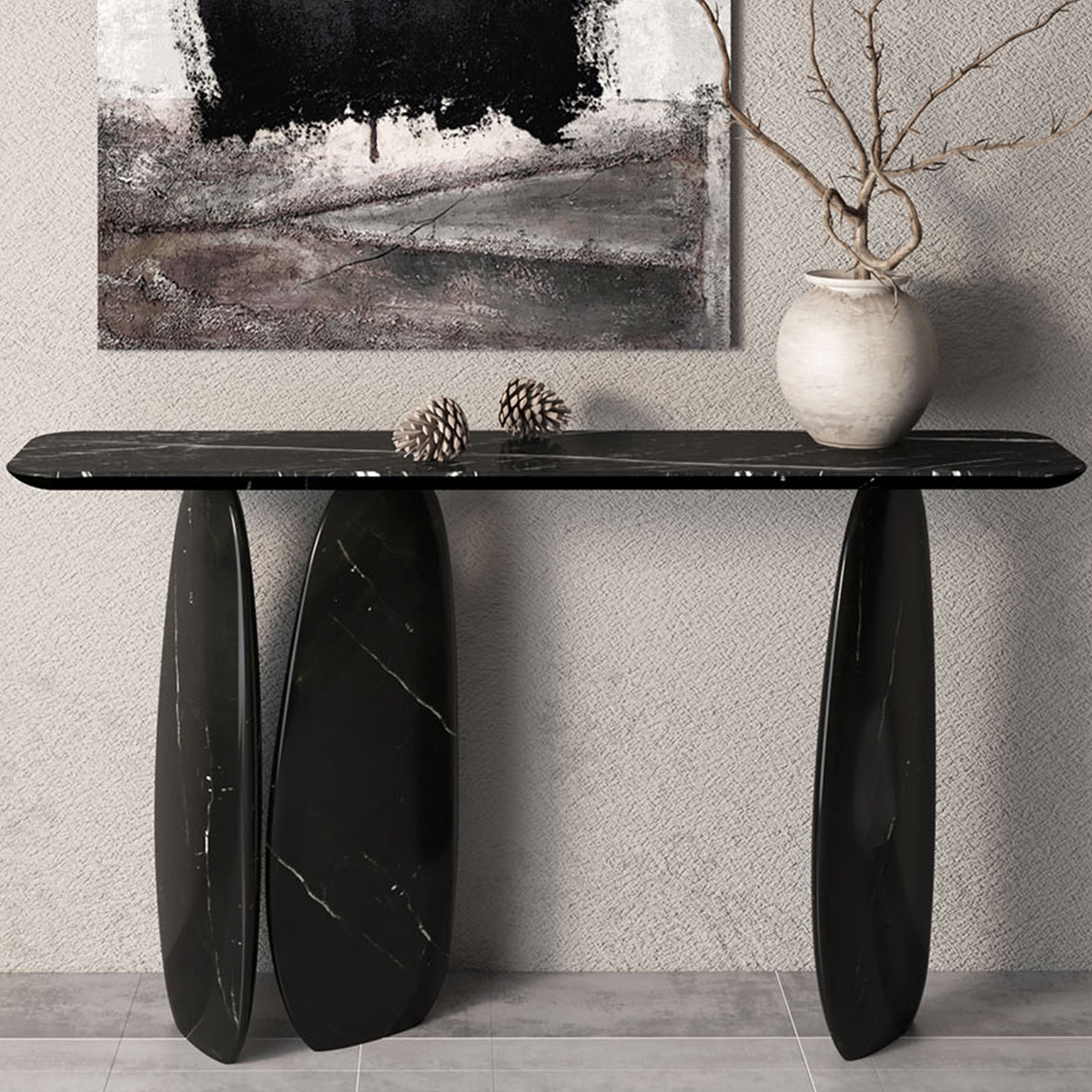 Pre Order 25 Days Delivery - Lisbon Nero Marquina Console Table - 495DTN