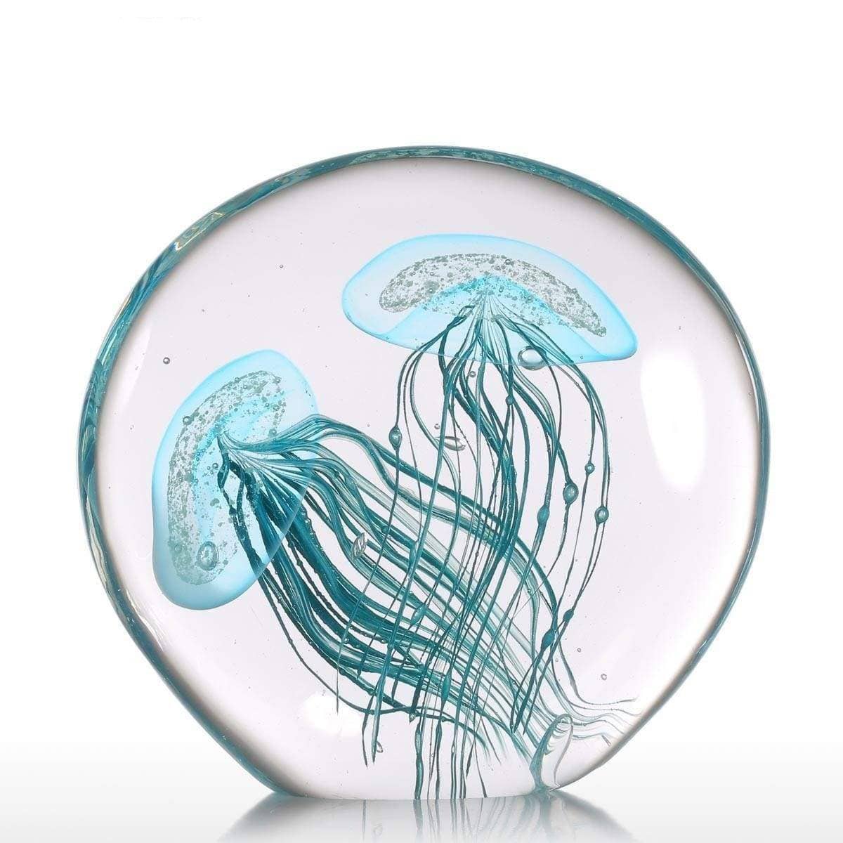 Ocean Serenade: Delicate Glass Jellyfish Sculpture