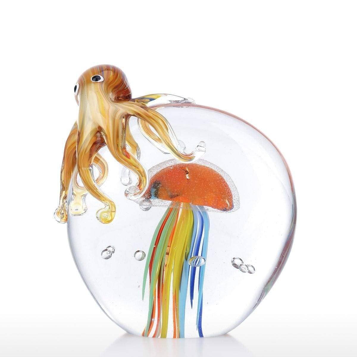 Ocean Symphony: Handcrafted Glass Jellyfish and Octopus