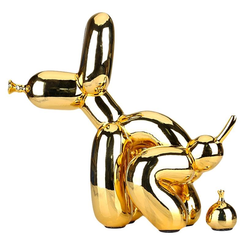 Poop Balloon Dog Statue - Playful Whimsical Decor