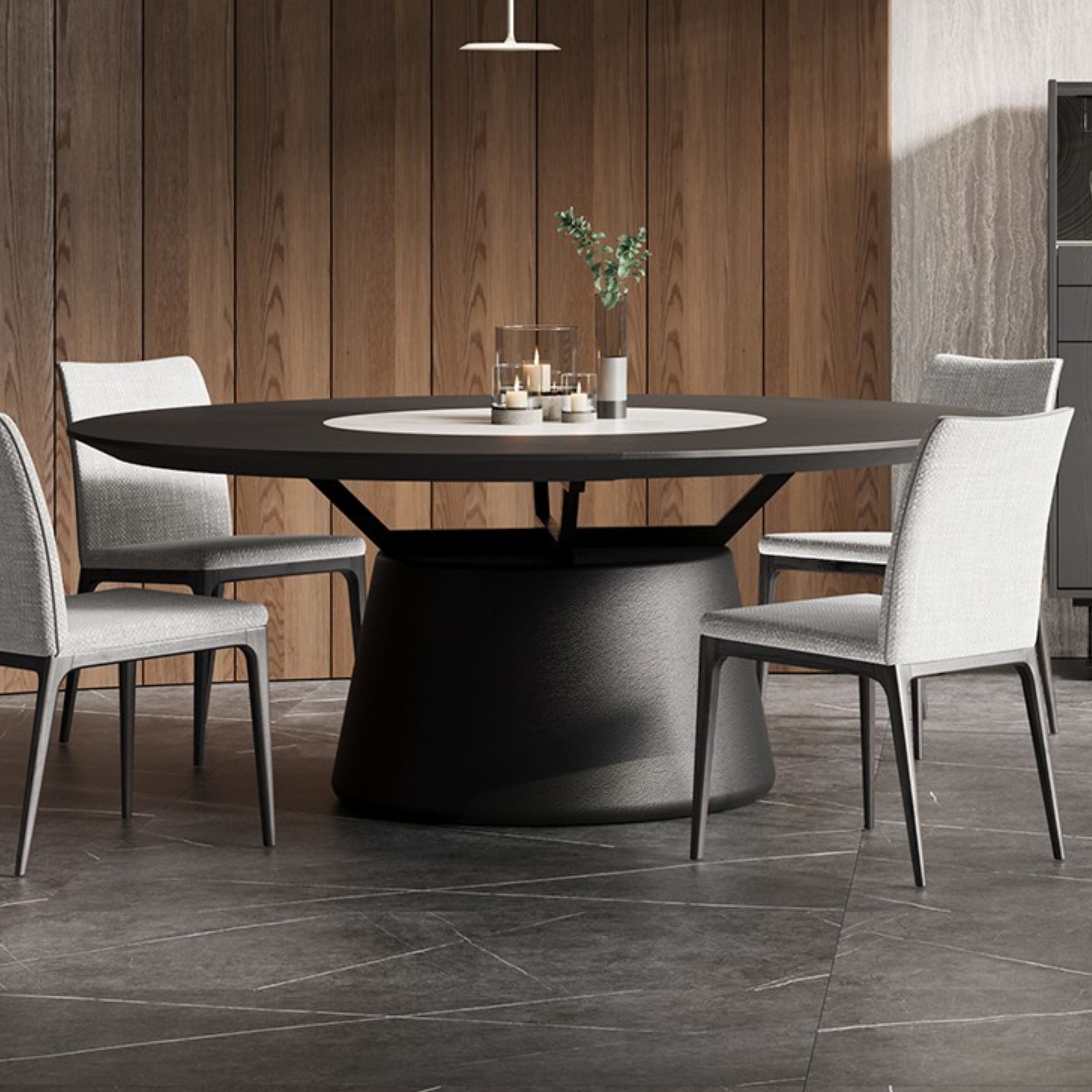 Collect Grey Round Dining Table 190cm YLCG-DTR190