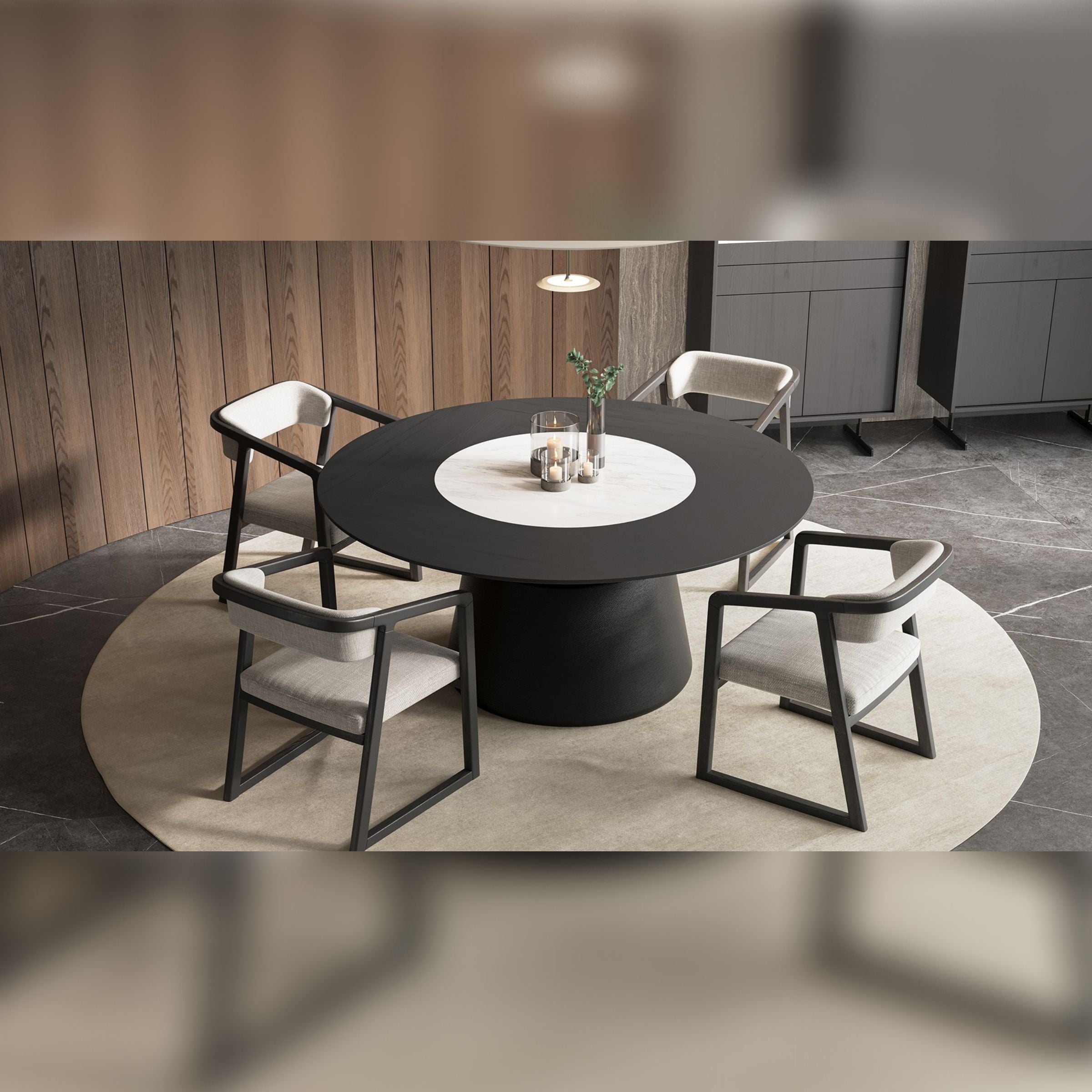 Collect Grey Round Dining Table 190cm YLCG-DTR190