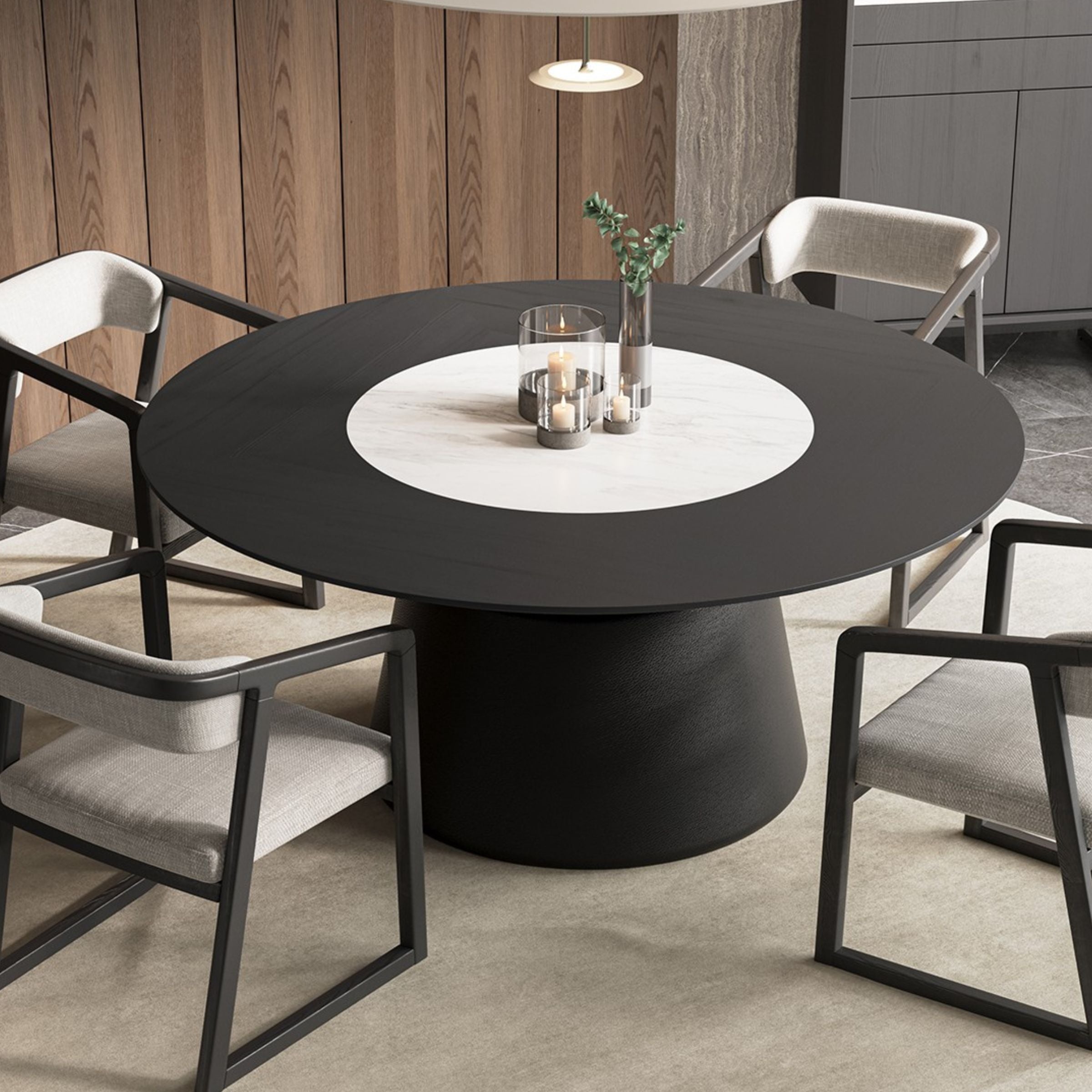 Collect Grey Round Dining Table 190cm YLCG-DTR190