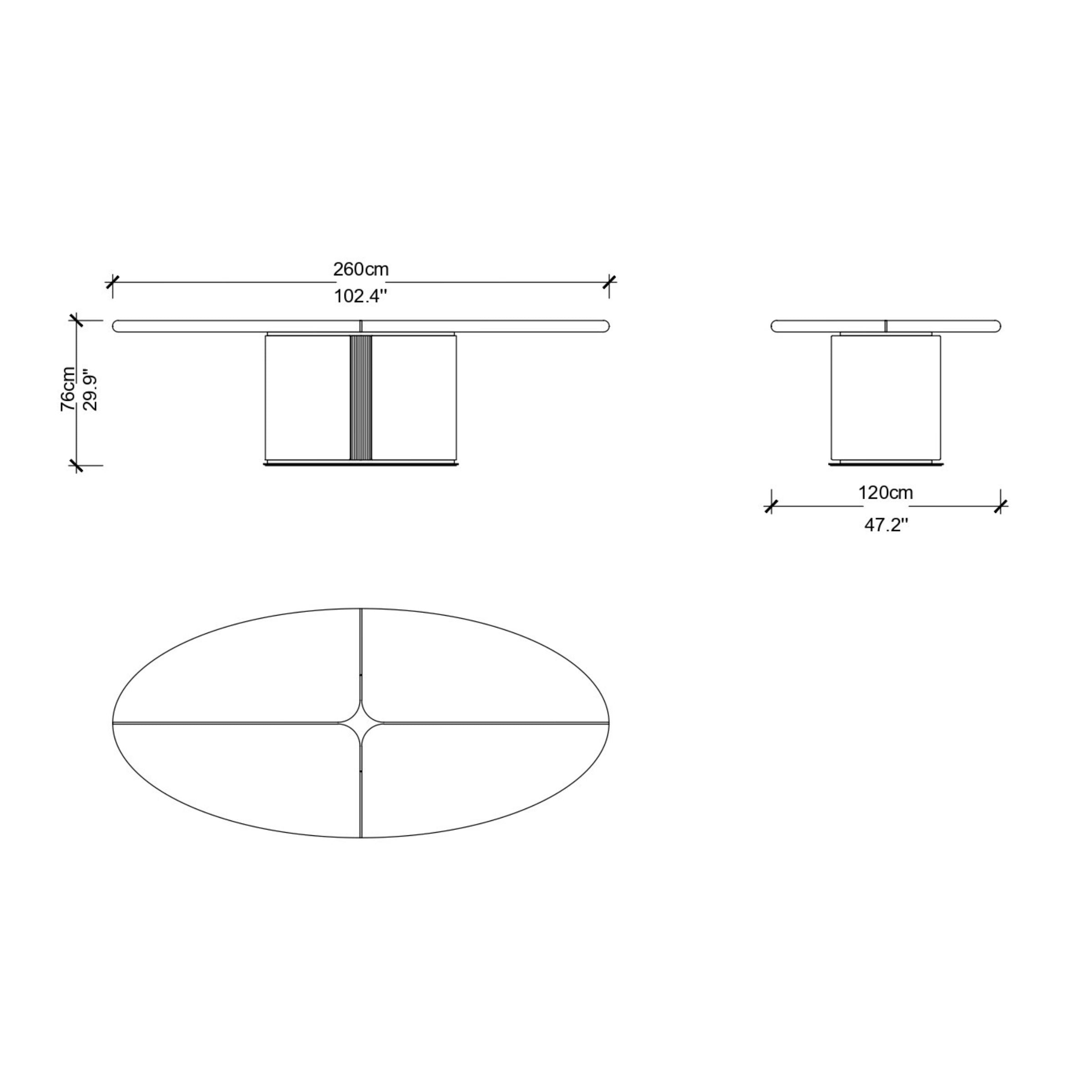 Vega Oval Dining Table 260*120 CM MASVEG001