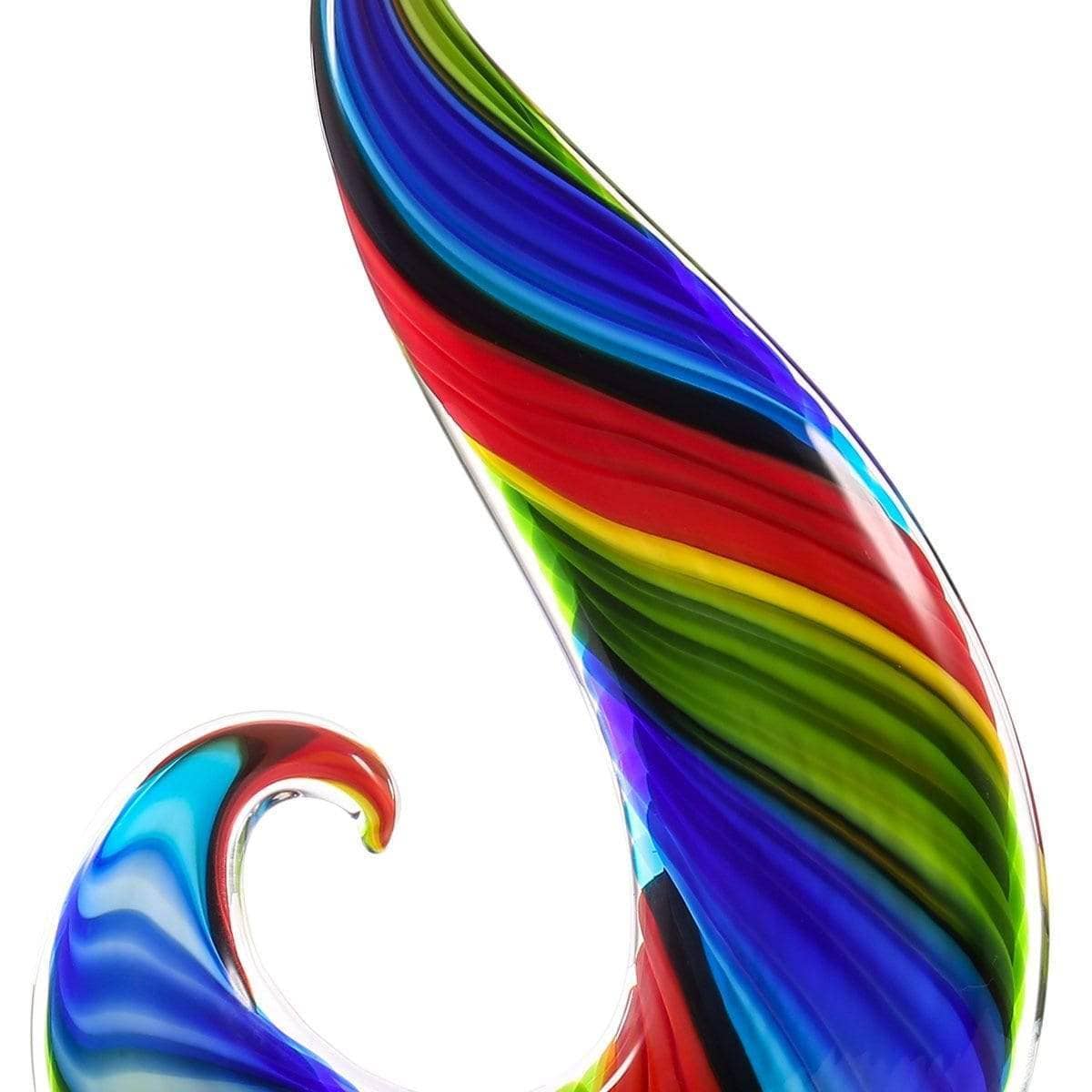 Rainbow Hand Blown Glass Sculpture - Mesmerizing Decor