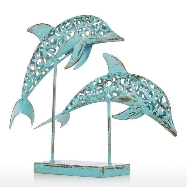 Retro Dolphins Statue - Graceful Captivation