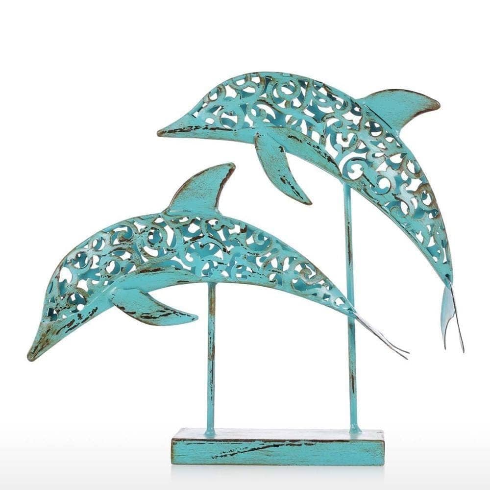 Retro Dolphins Statue - Graceful Captivation