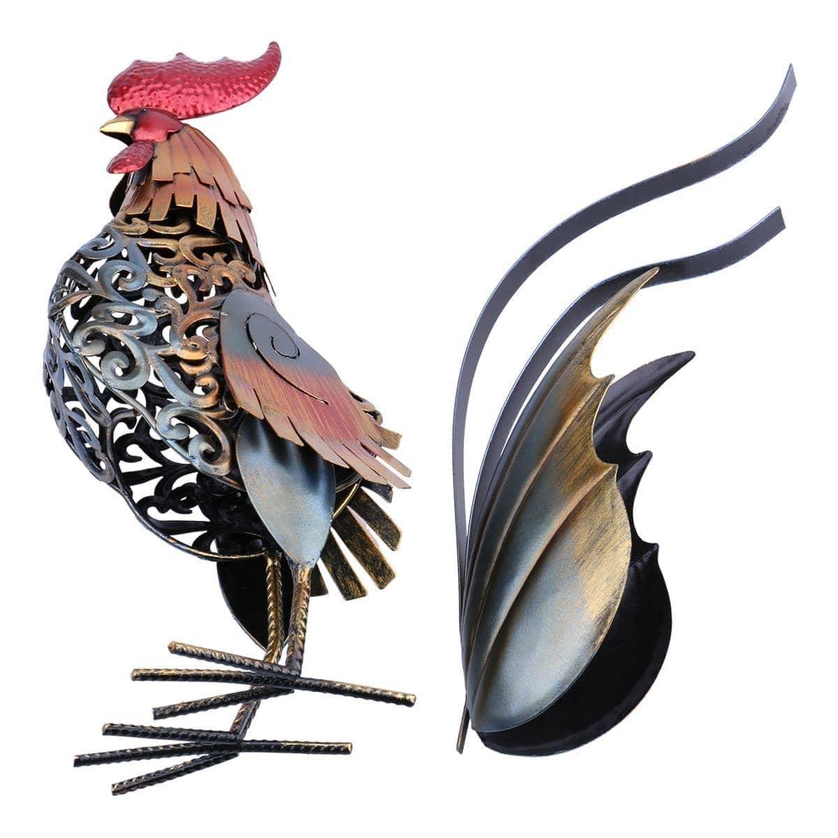 Rooster Carved Sculpture - Striking Chic