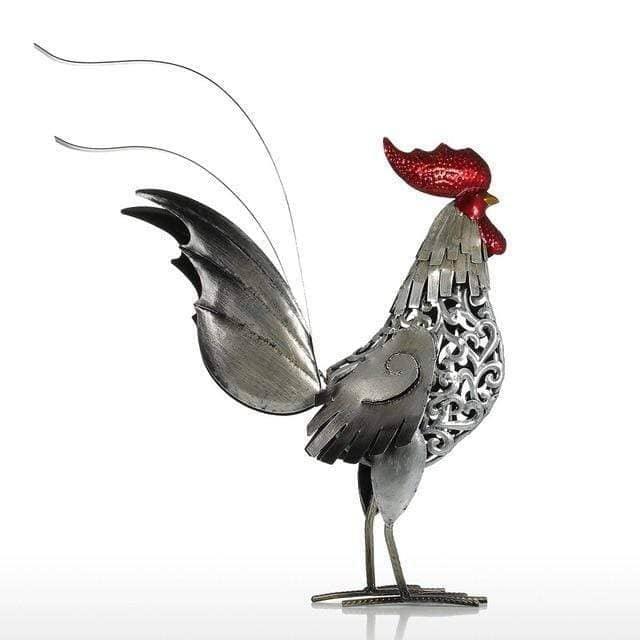 Rooster Carved Sculpture - Striking Chic