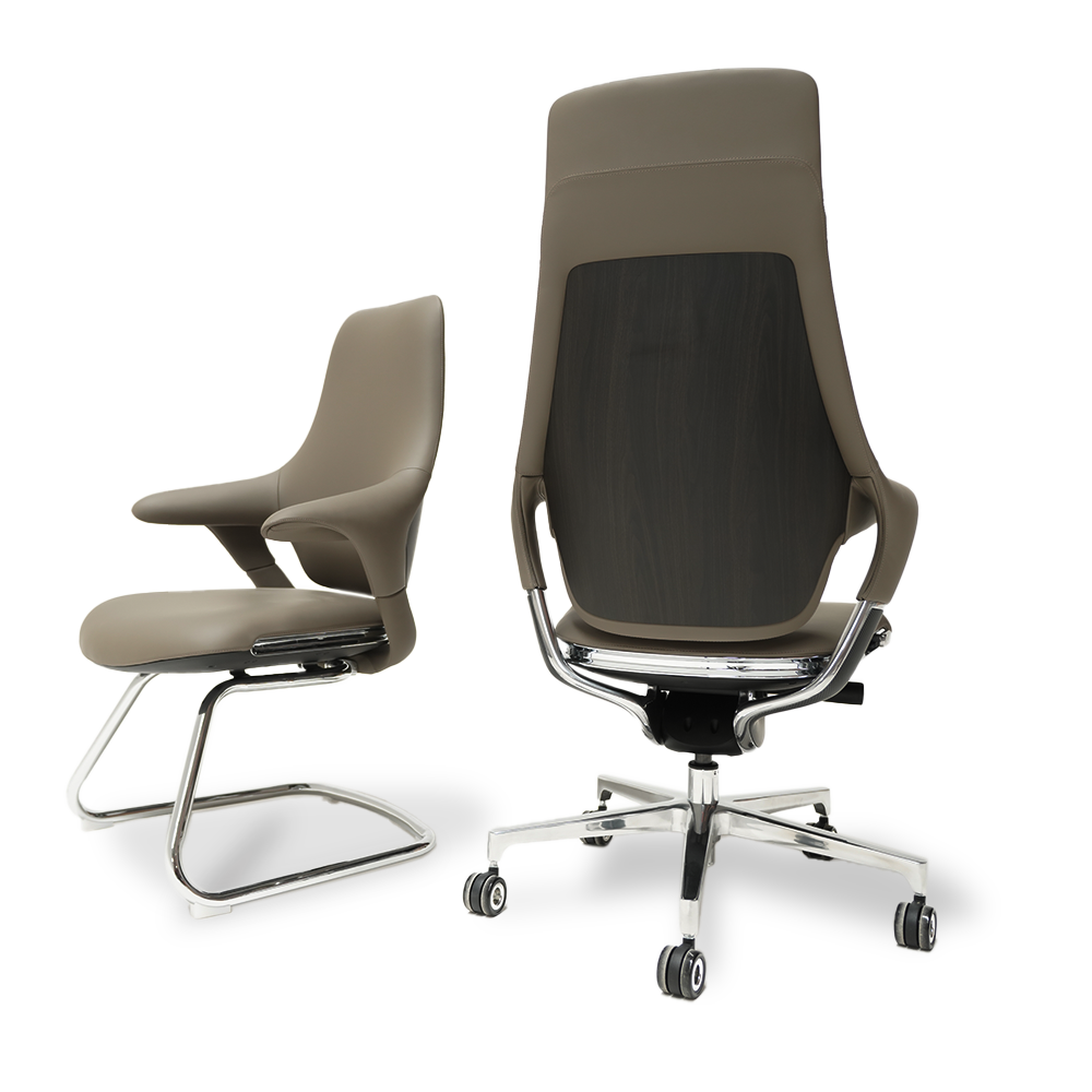 Nigel Leather  Visit/Office Chair Without Wheels 8001G