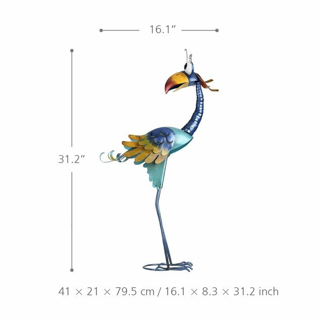 Toucan Iron Sculpture Garden Decor - Playful Cartoon-Inspired Design