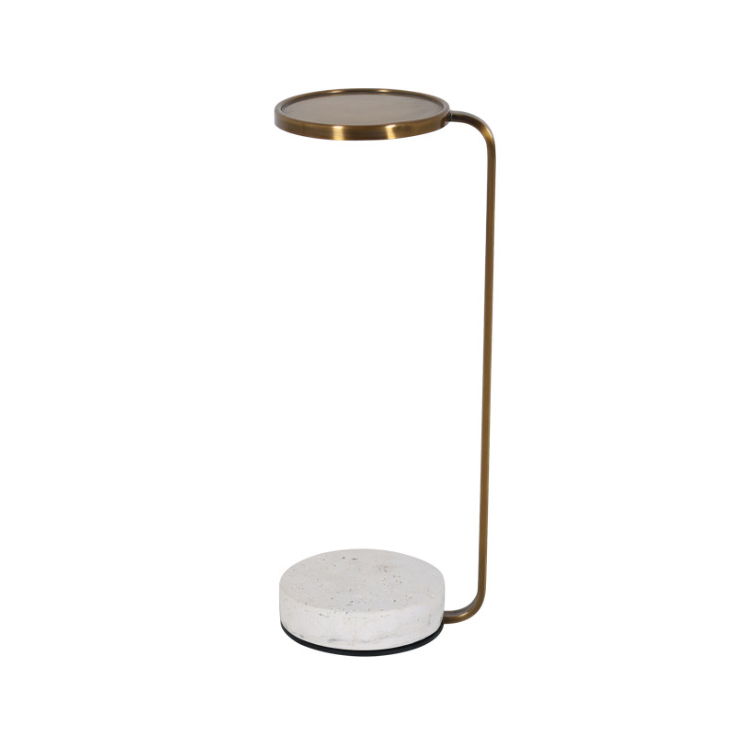 Travertine and Gold metal in Copper Side Table 4916-TRA