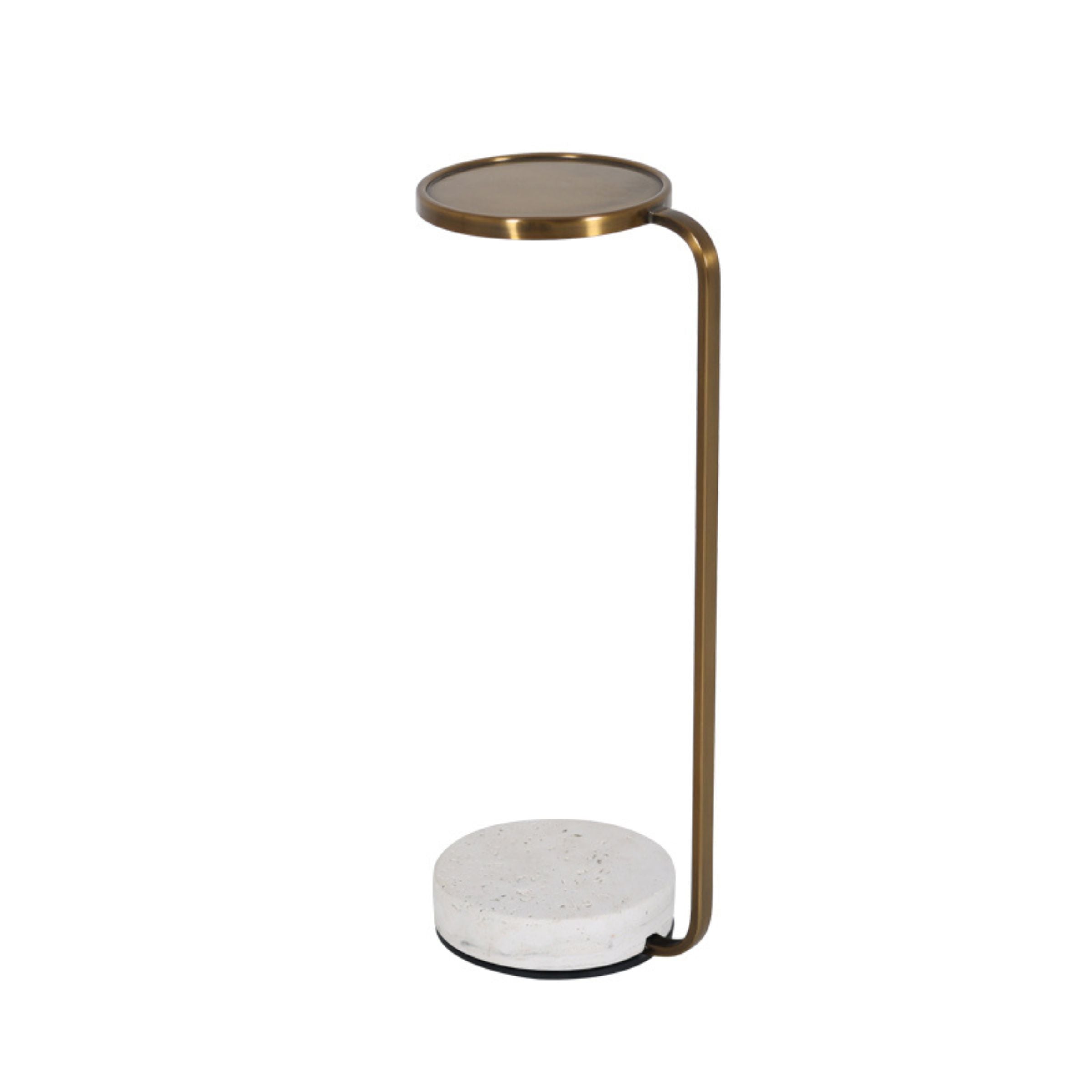 Travertine and Gold metal in Copper Side Table 4916-TRA