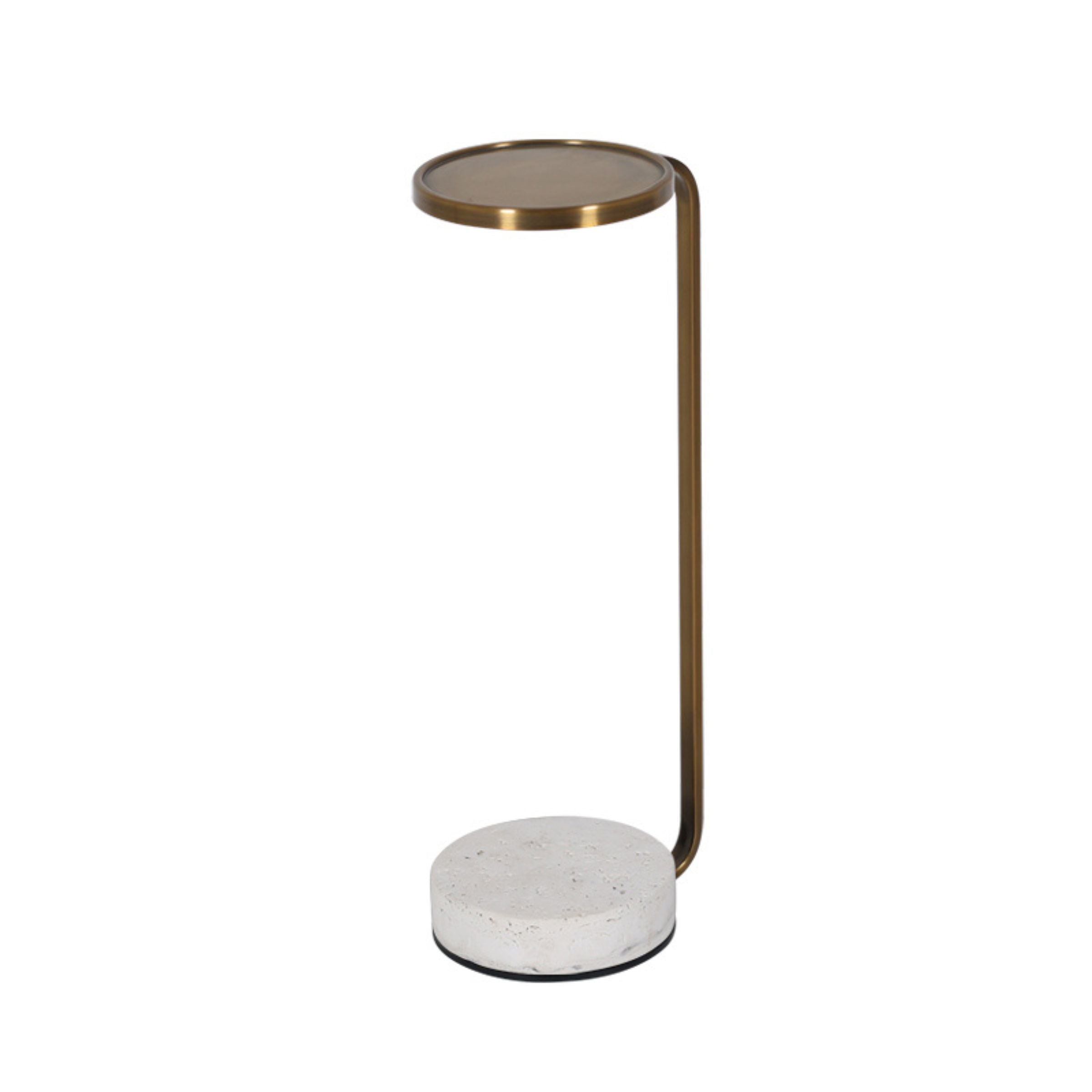 Travertine and Gold metal in Copper Side Table 4916-TRA