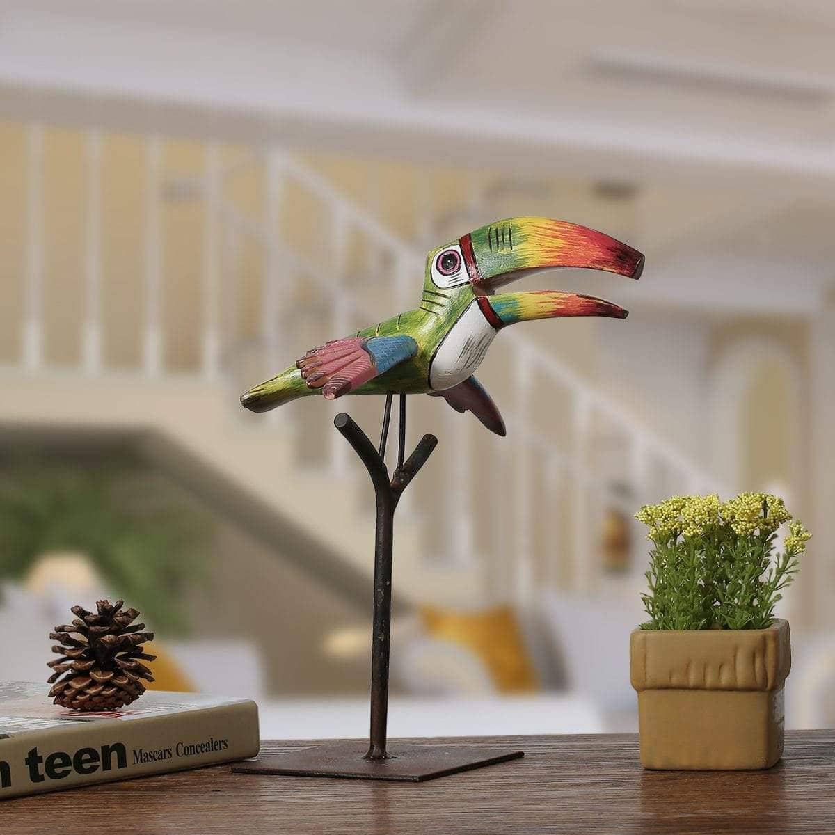 Tropical Bird Sculpture - Contemporary Home Decor Accent