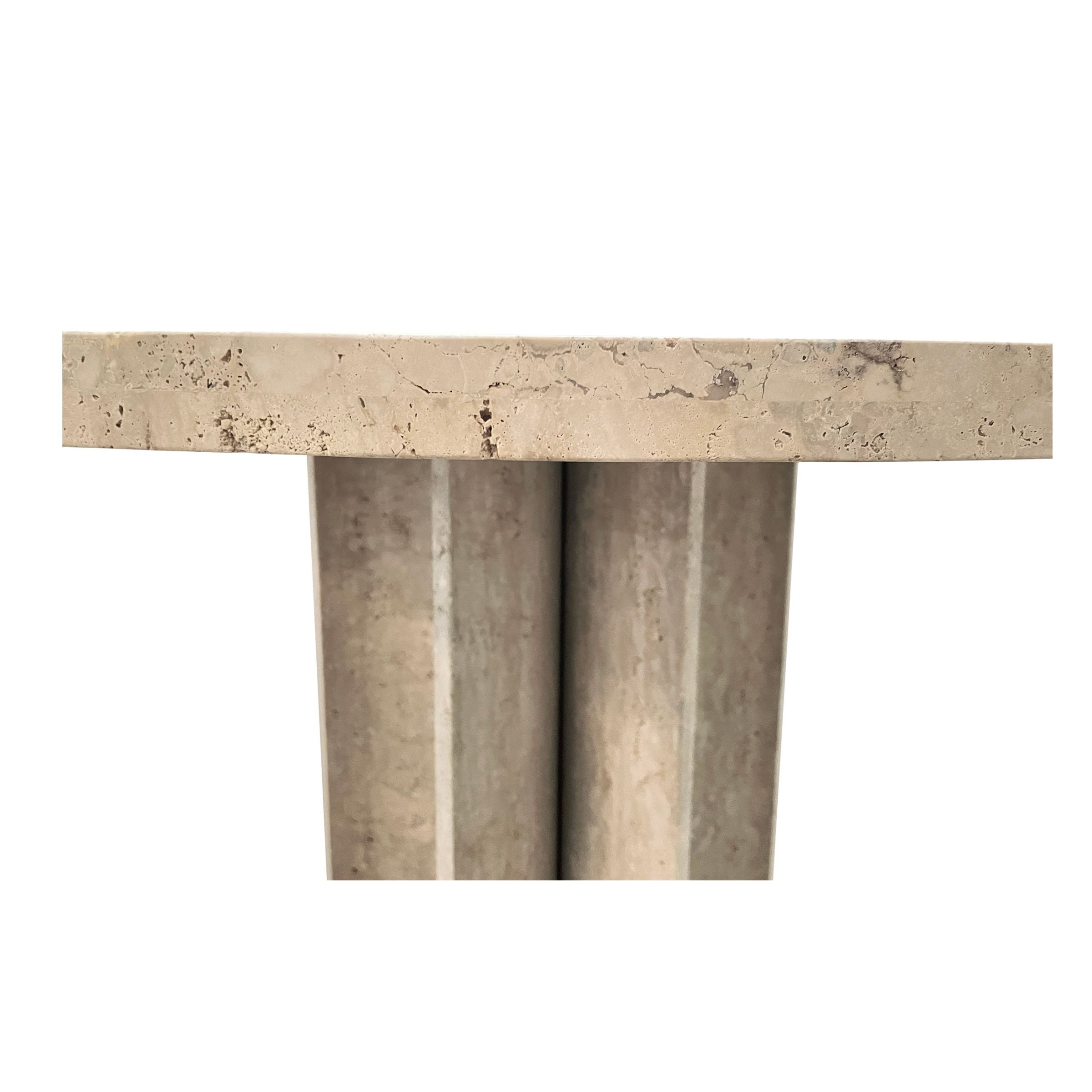 Natural Stone Silver Travertine Dining table 493DTS