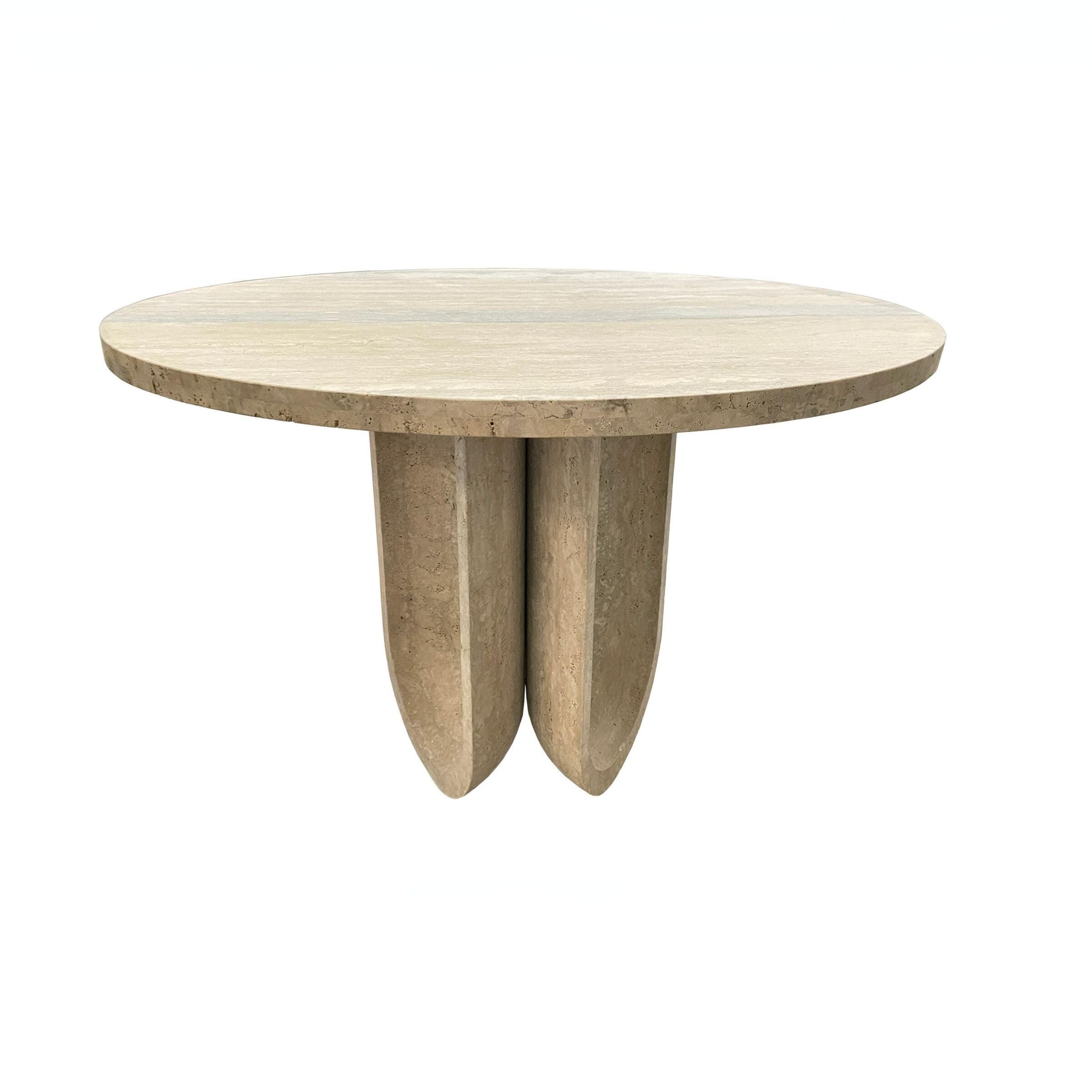 Natural Stone Silver Travertine Dining table 493DTS