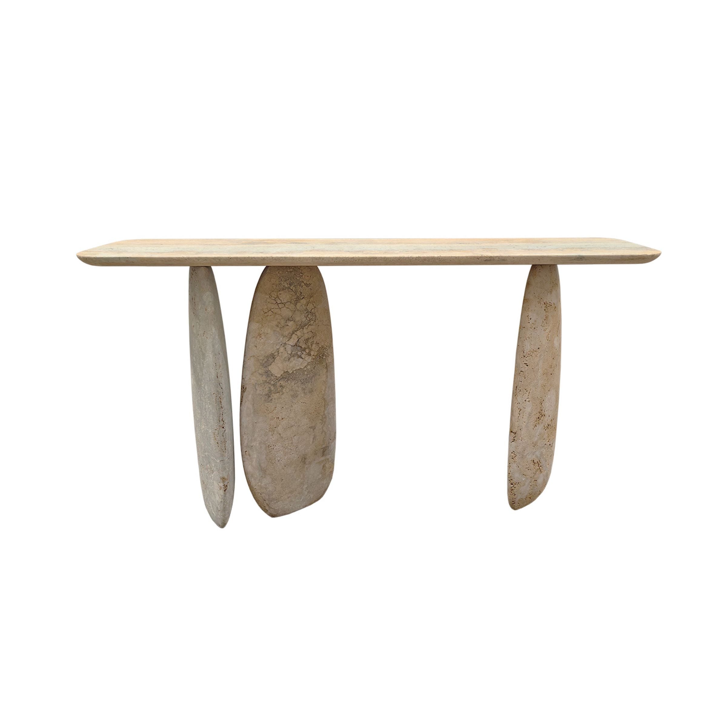 Pre-order 25 Days for Delivery - Lisbon Travertine Console Table - 495DTS