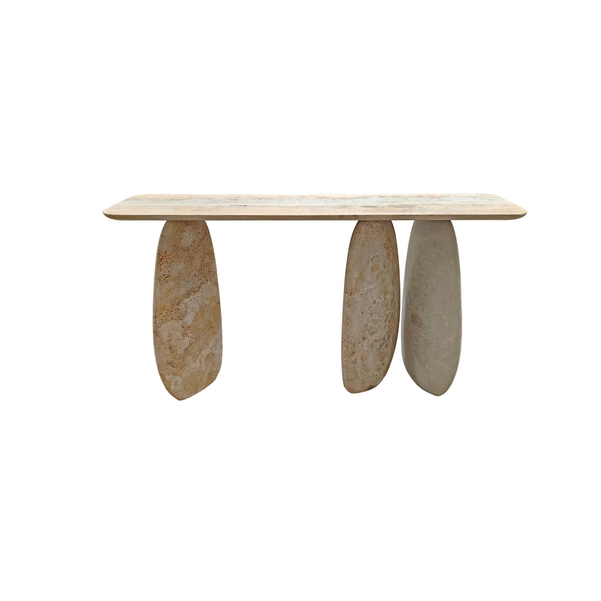 Pre-order 25 Days for Delivery - Lisbon Travertine Console Table - 495DTS