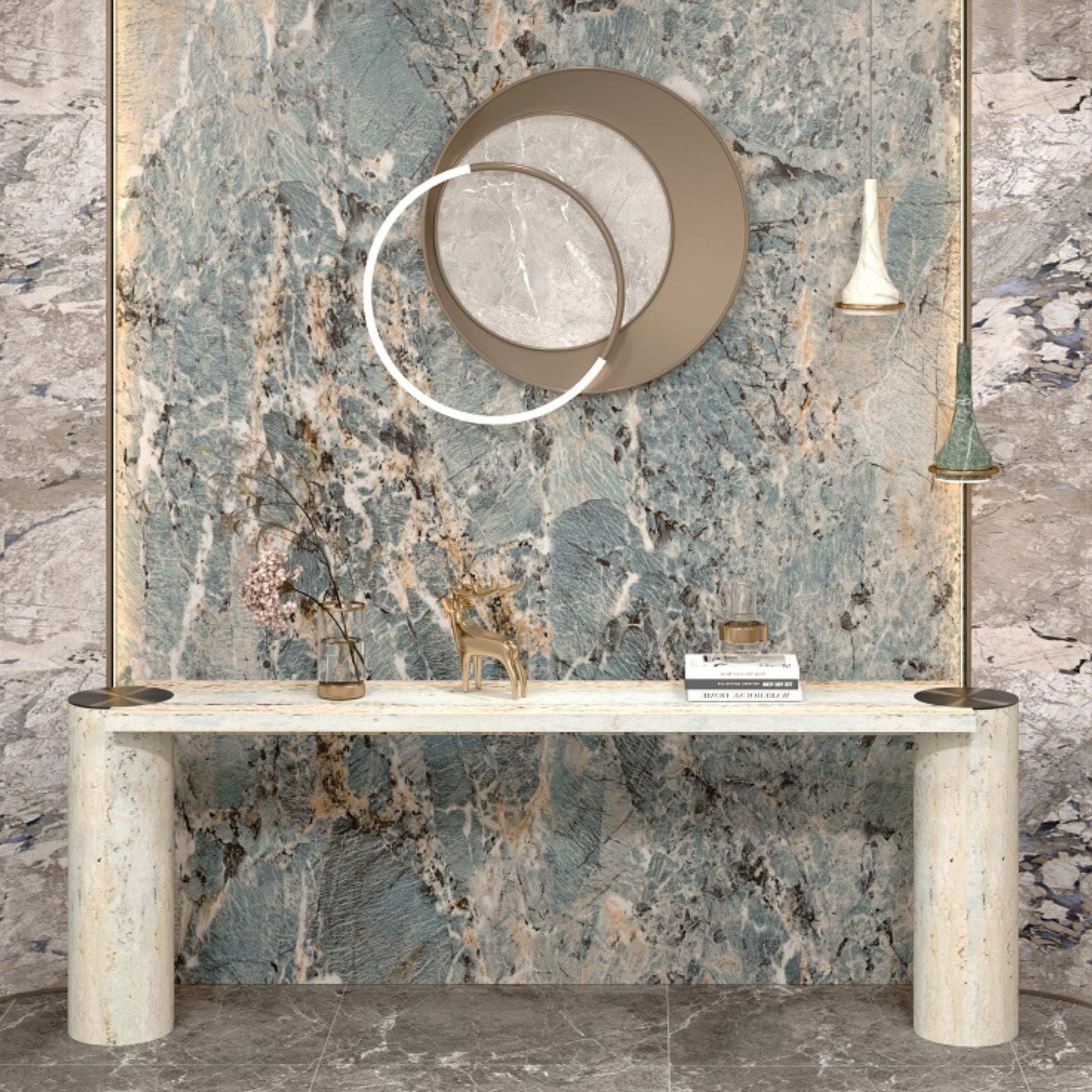 Pre-order 65 Days for Delivery - Zurich Travertine Console 200cm - DZ463DTS / 463DTS