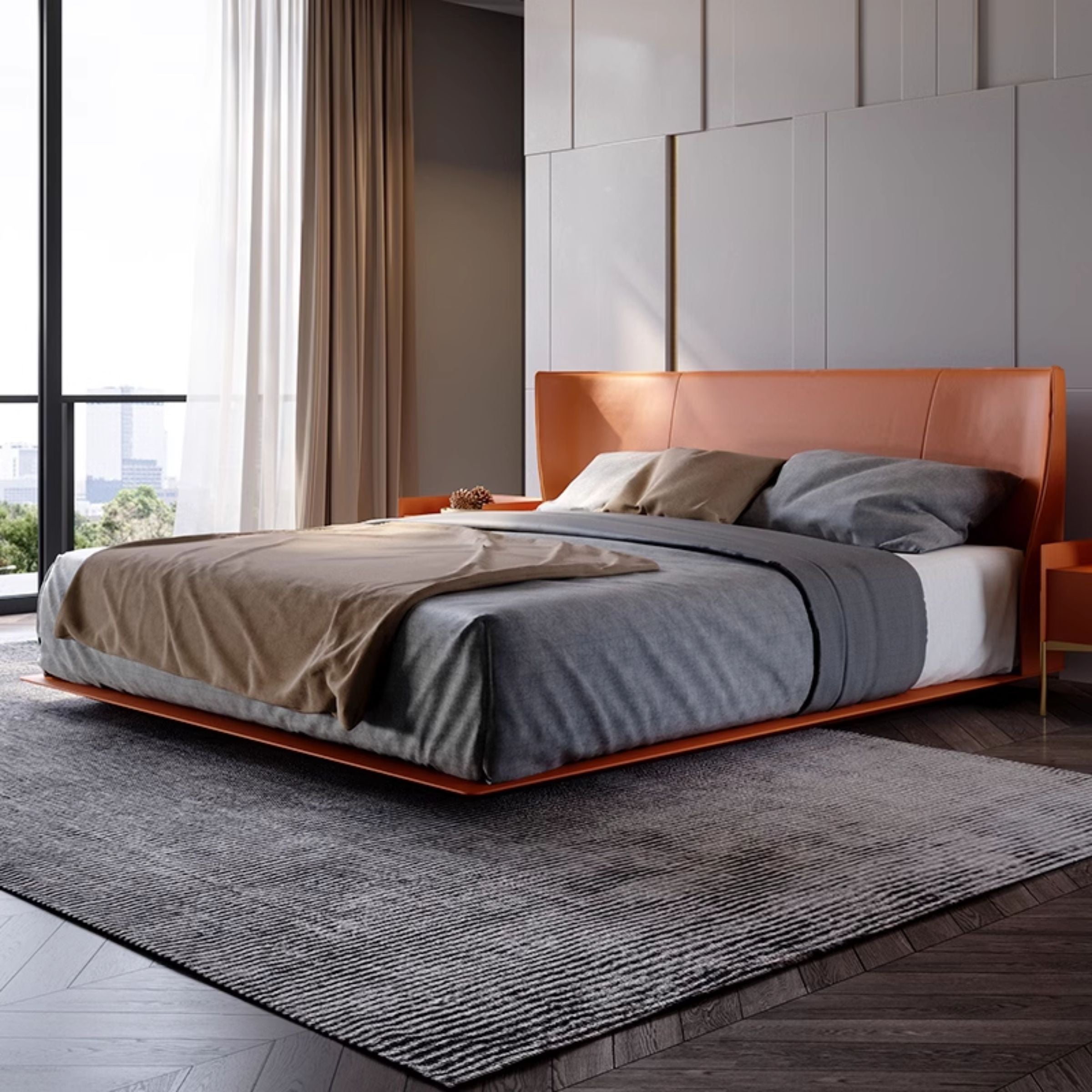 Verona Orange King Size Bed MLL-F13