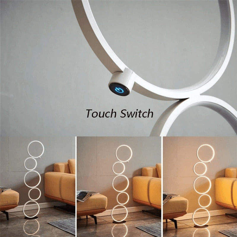 Vertical Five Rings Floor Lamp - Unique & Modern Lighting for Home Decor