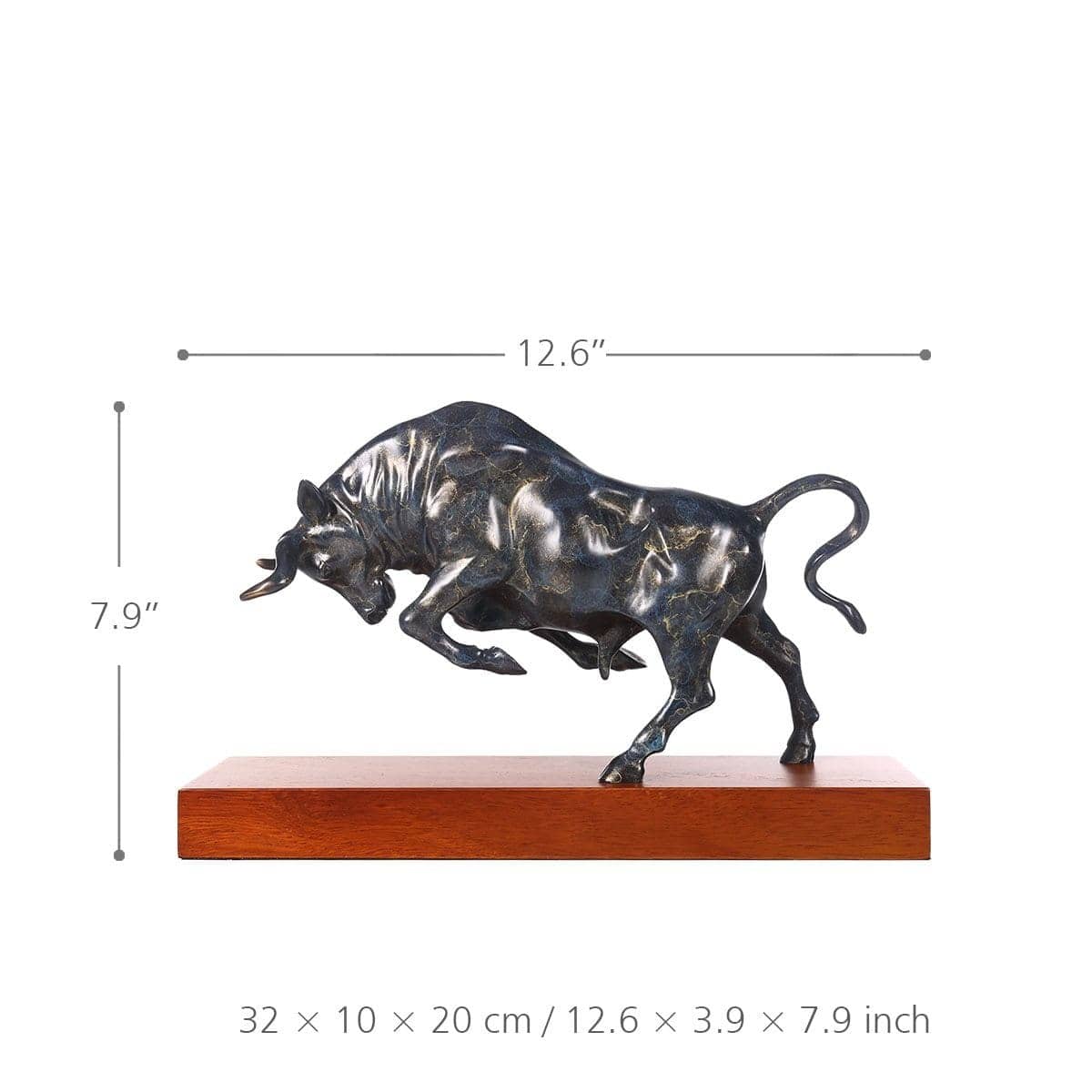 Vigorous Bull Copper Sculpture - Modern & Stylish Home Decor Accent