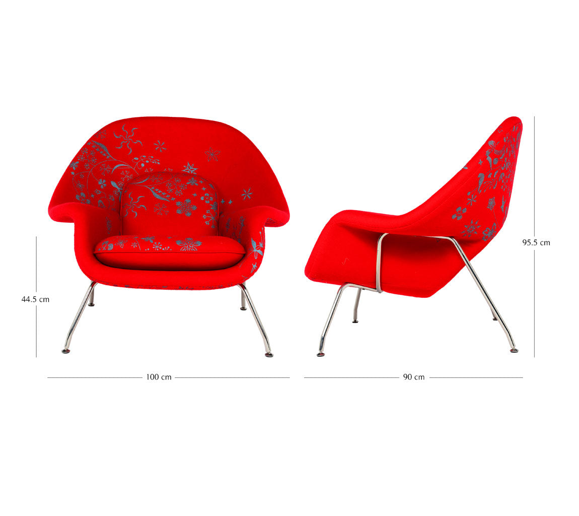 Womb Style Chair and Ottoman