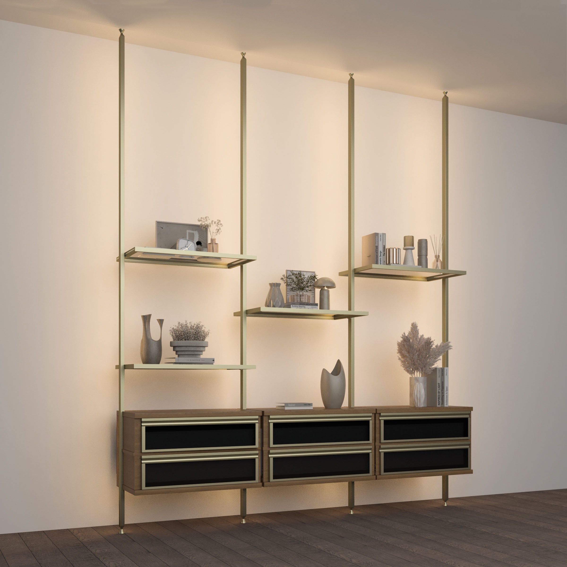 Antik Closet/partition Main Profile With LED  350cm  Antik Color W-AL-10-1-0739