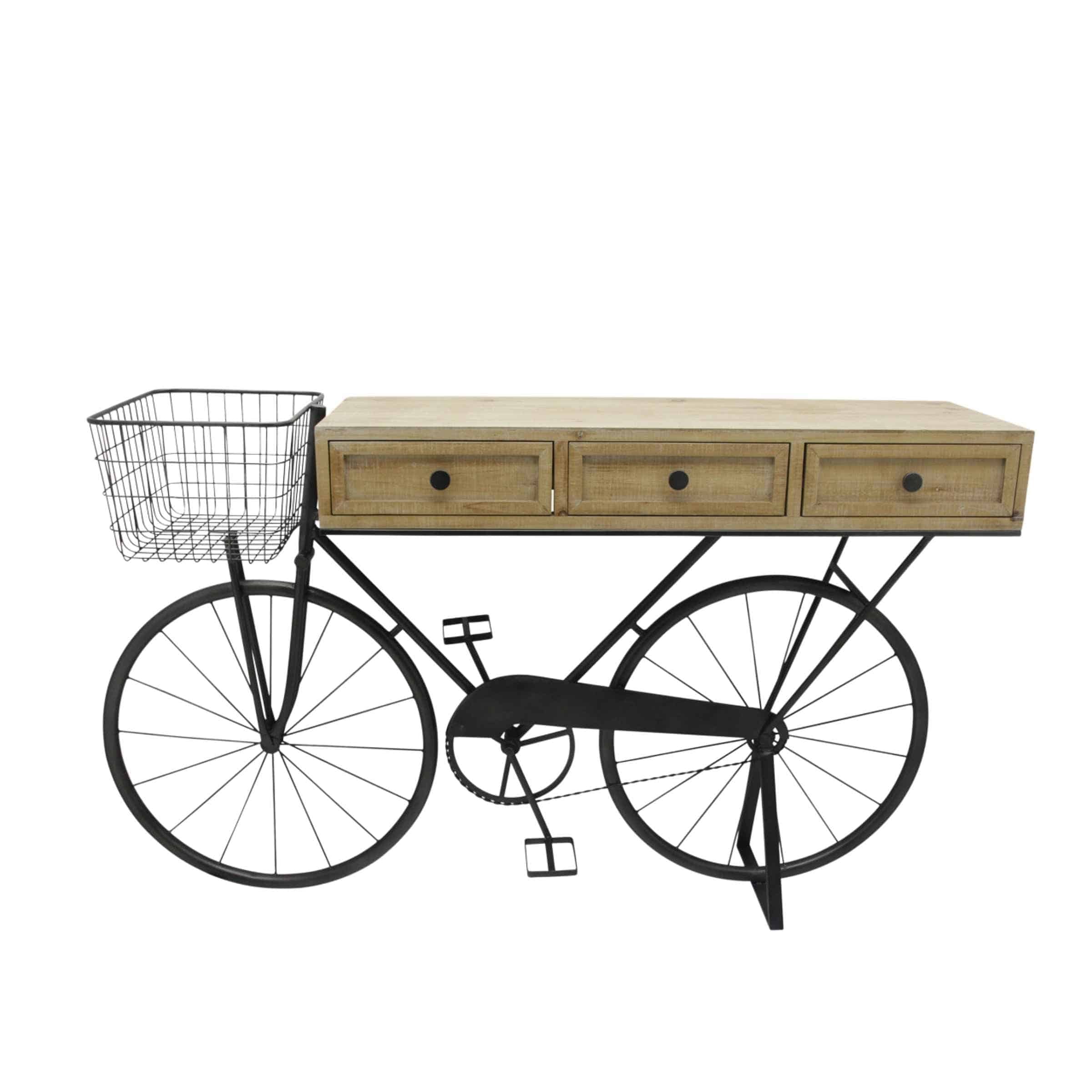 Bicycle Console With Drawers 86 Cm - Brown 14903