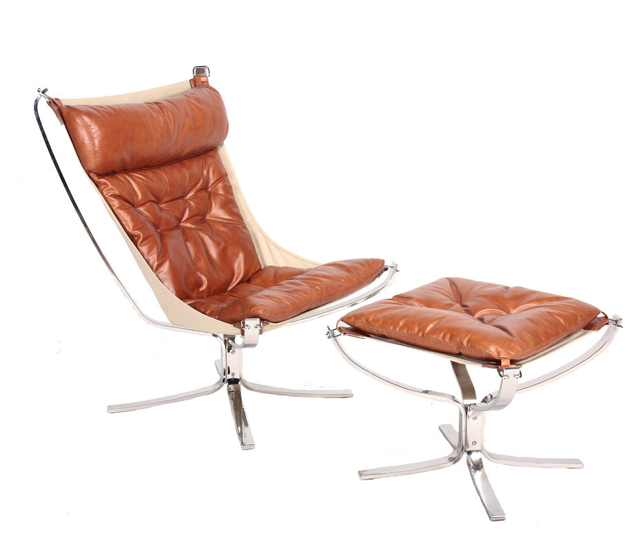 Falcon Style Lounge Chair and Ottoman